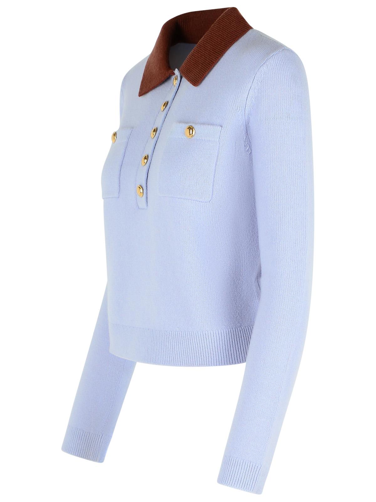 Self-portrait Sweater With Classic Contrast Collar In Blue