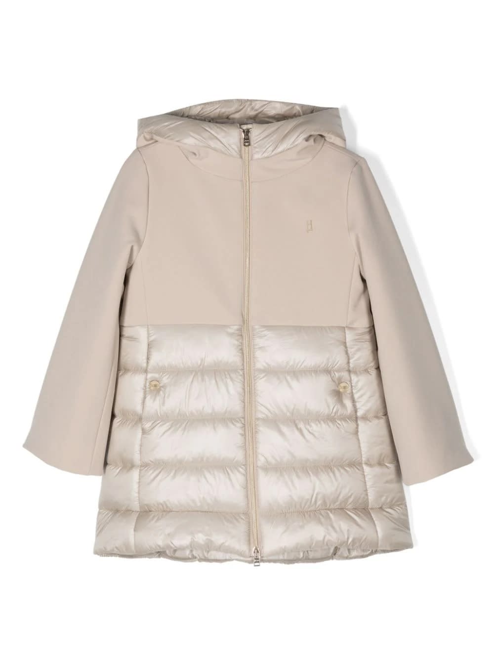 Shop Herno Down Jacket With Hood In Cream