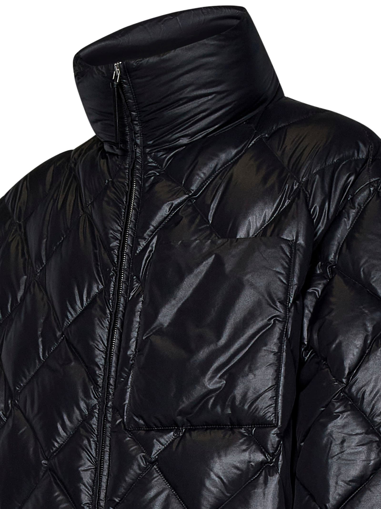 Jil Sander Diamond-quilted Recycled Nylon Down Jacket In Black