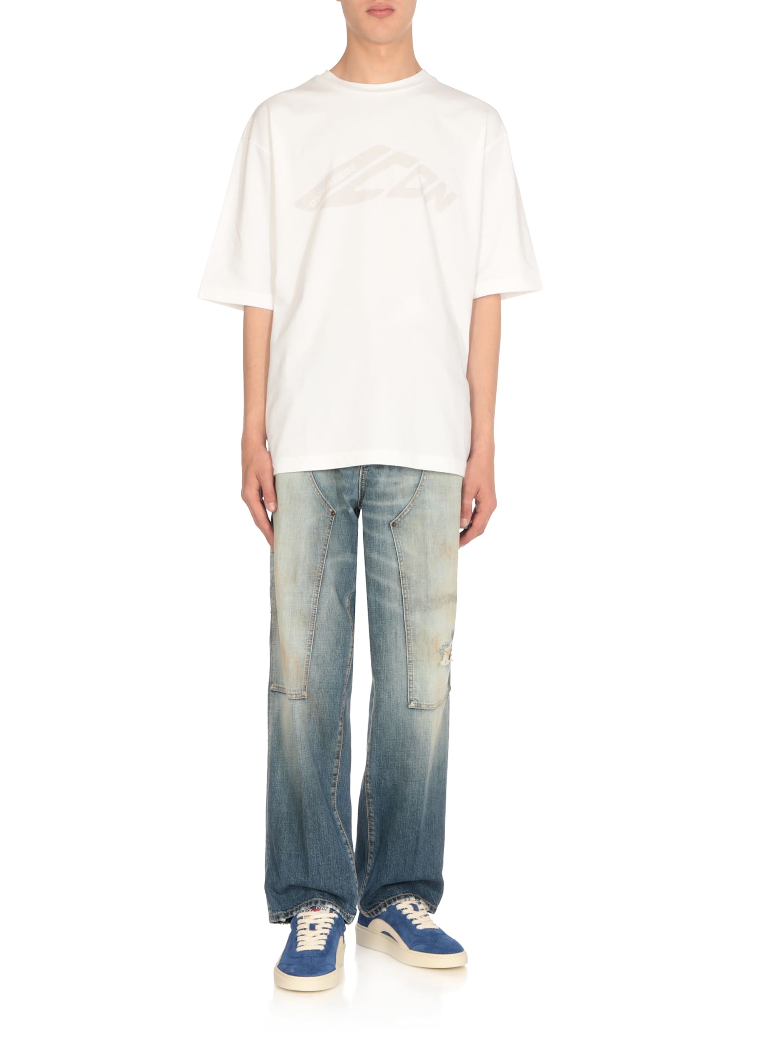 Dsquared2 Suede Leather Low-top Sneakers In Blue