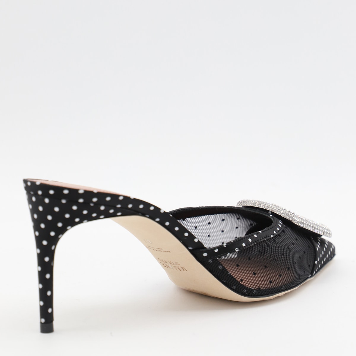 Malone Souliers Tulle Polka Dot Mona Mules 70 In Black Polka