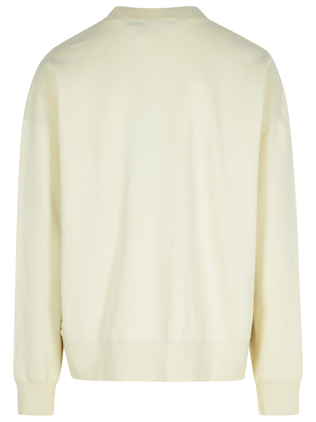 Shop Palm Angels Cream Cotton Sweatshirt