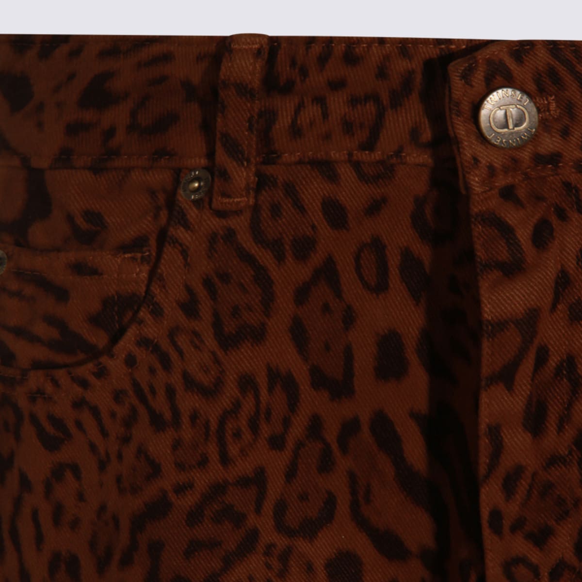 Twinset Straight Trousers With Pockets And Belt Loops In Brown