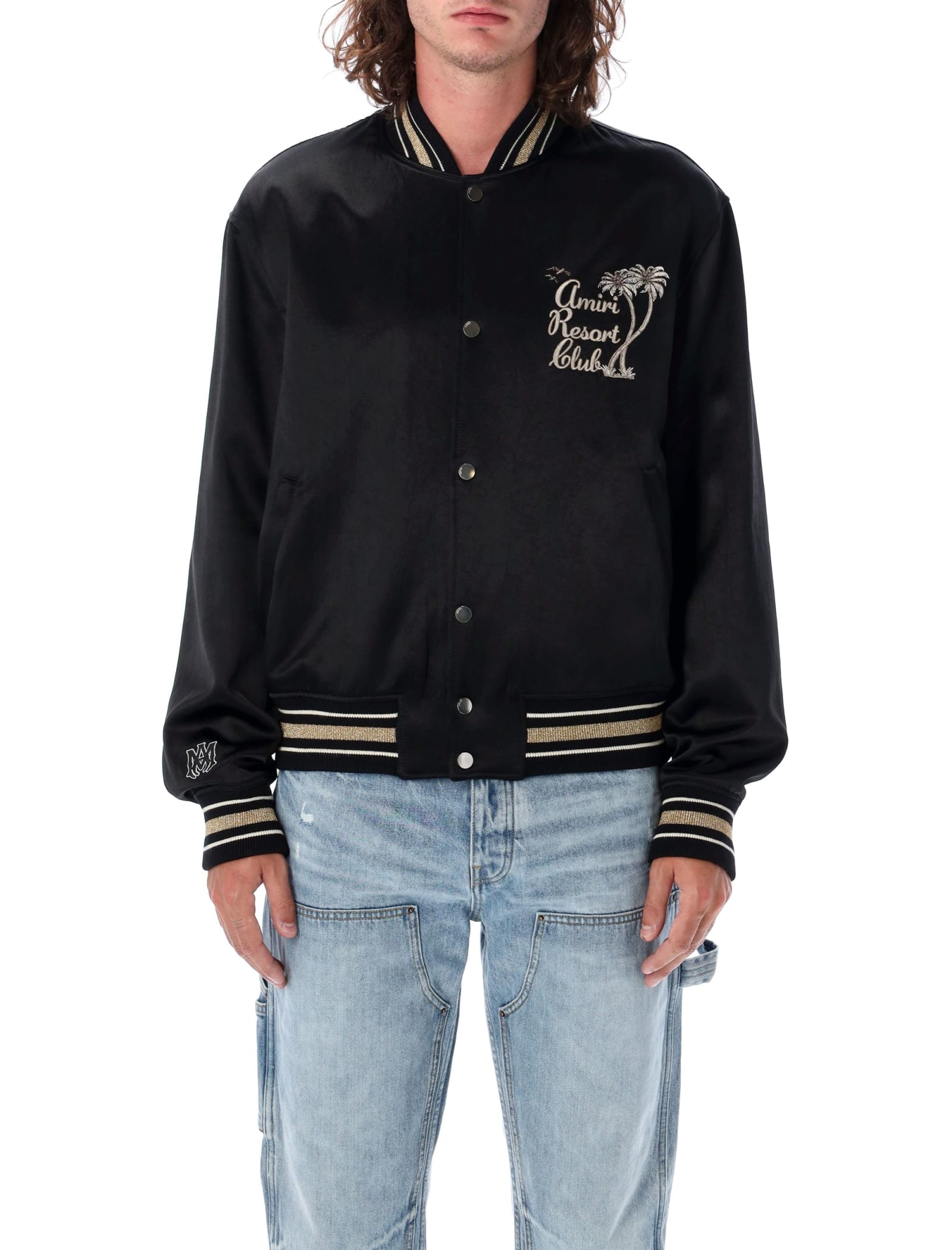 Shop Amiri Resort Club Varsity Jacket In Black