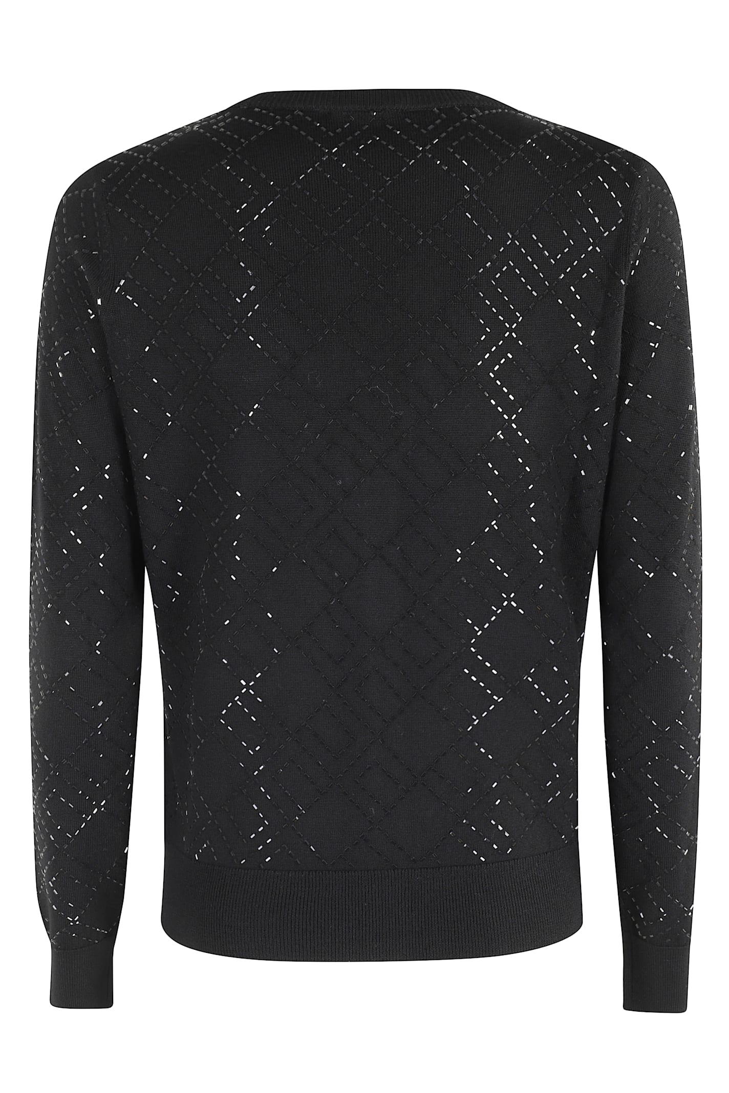 Elisabetta Franchi V-neck Textured Pattern Knitwear Cardigan In Black