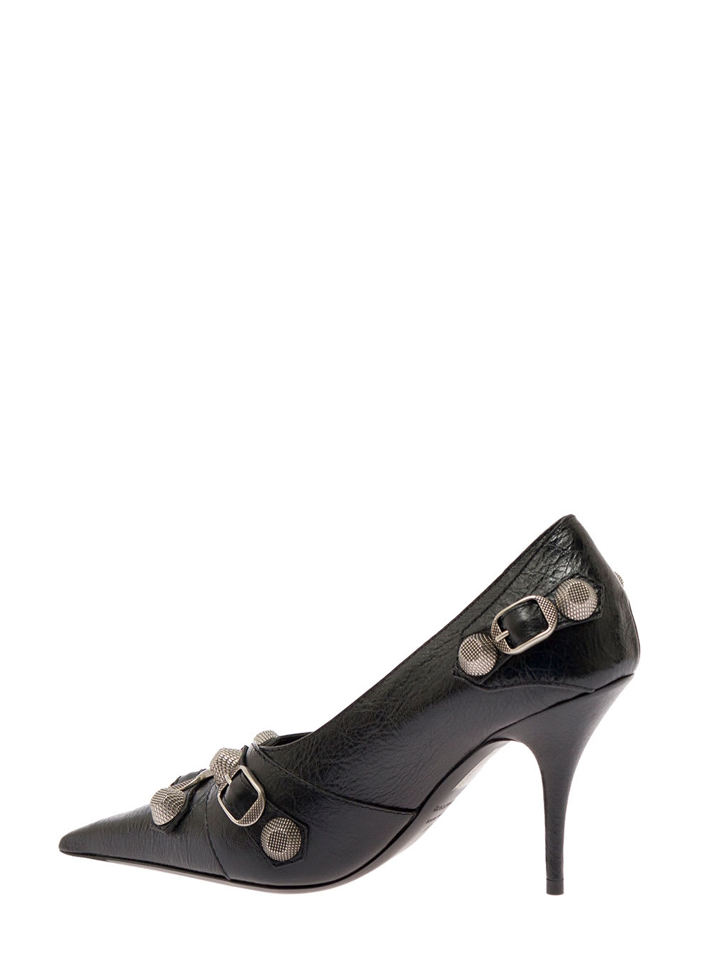 Shop Balenciaga Cagole Black Pointed Pump In Leather Woman