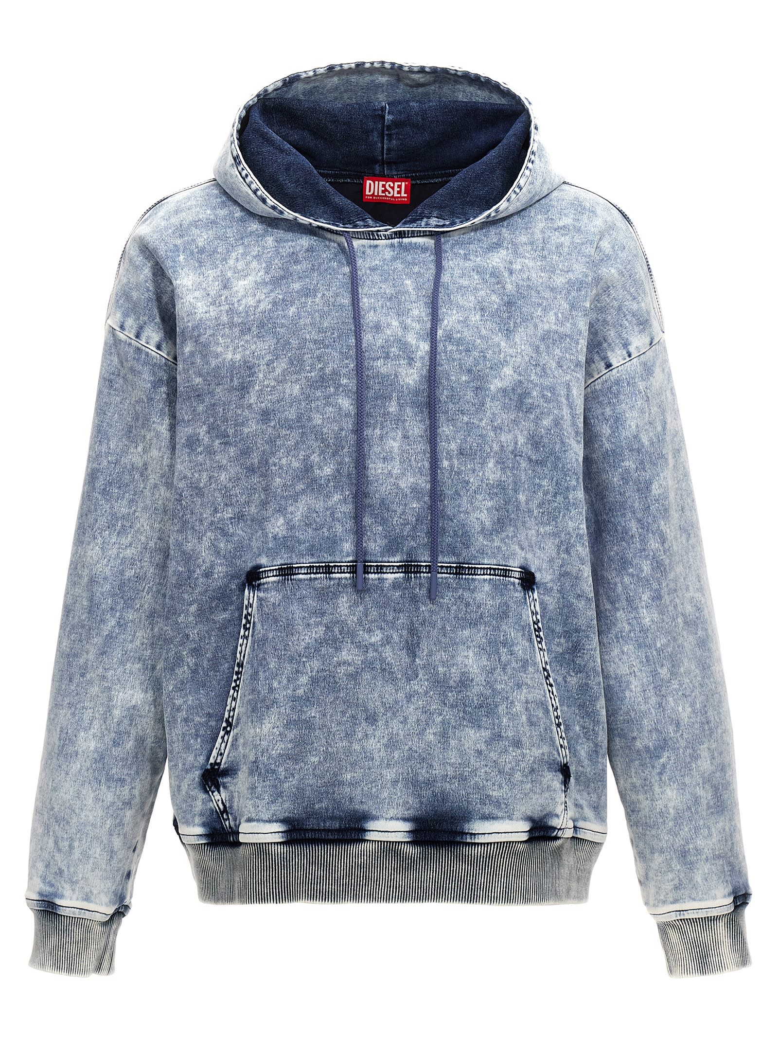 Shop Diesel D-um-rib-s2 Track Hoodie In Light Blue