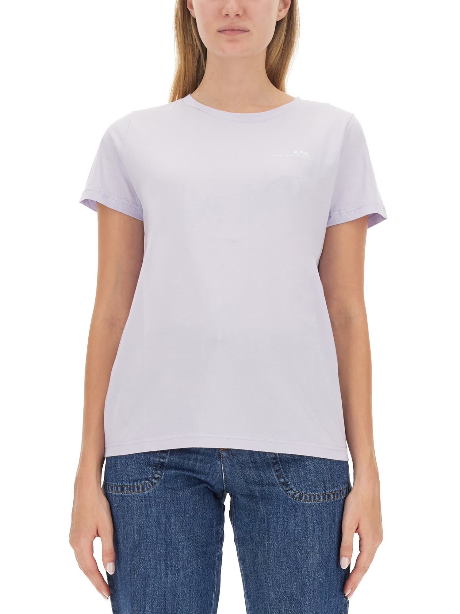 Apc T-shirt Manches Courtes En Coton In Lilla
