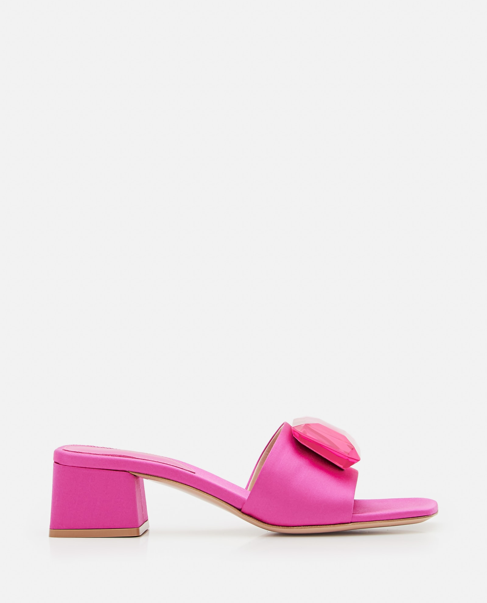 Shop Gianvito Rossi 45mm Satin Sandals In Pink