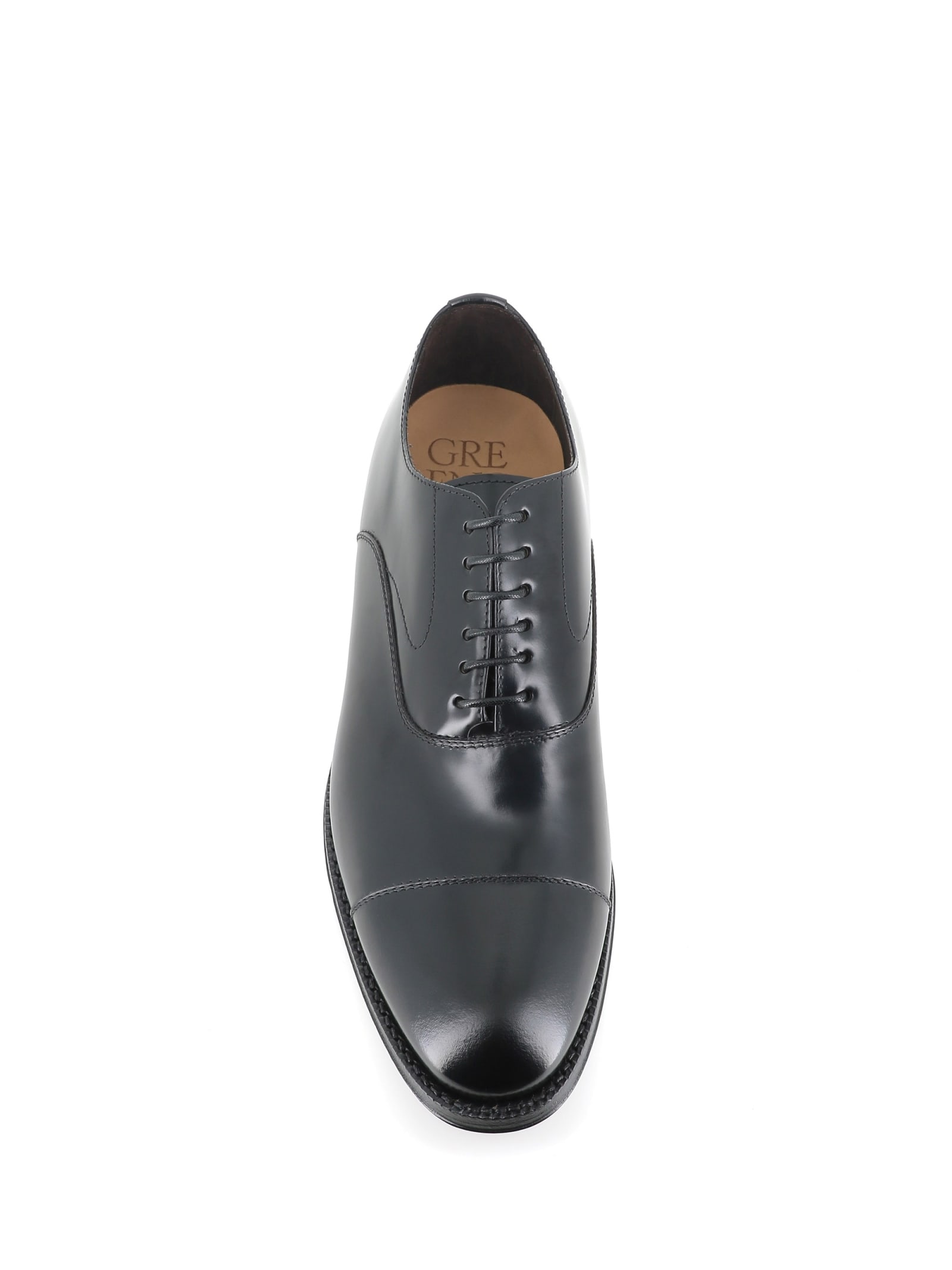 Green George Cap-toe Oxford Shoes In Black