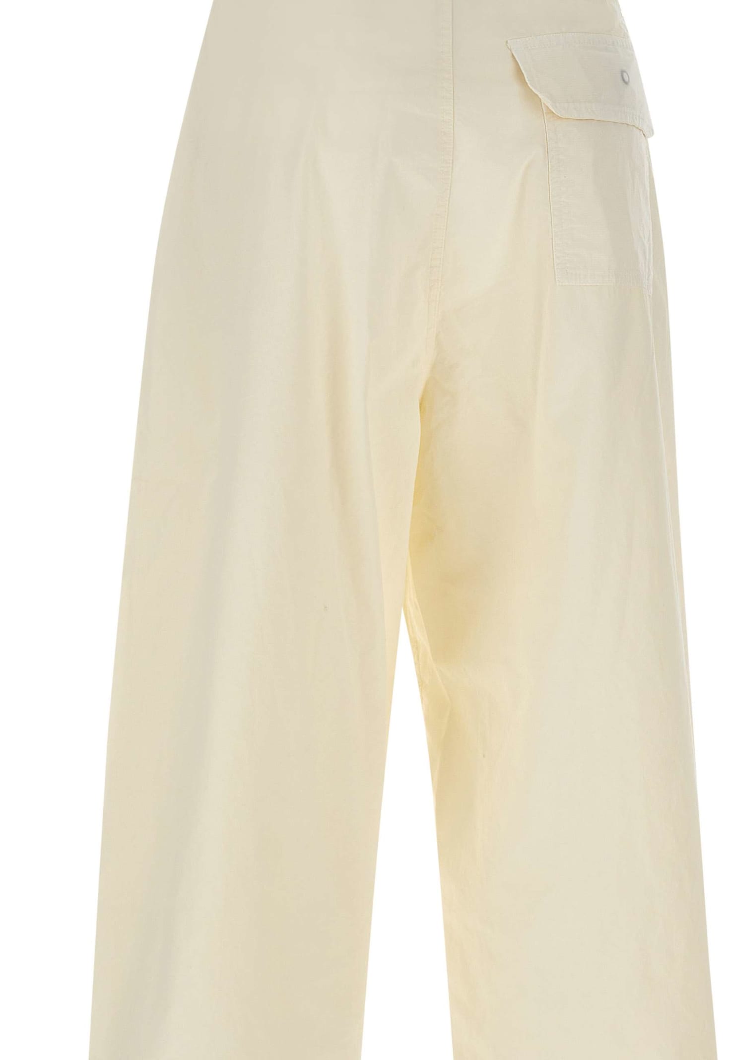 Shop Autry Main Wom Apparel Trousers Cotton Poplin In White