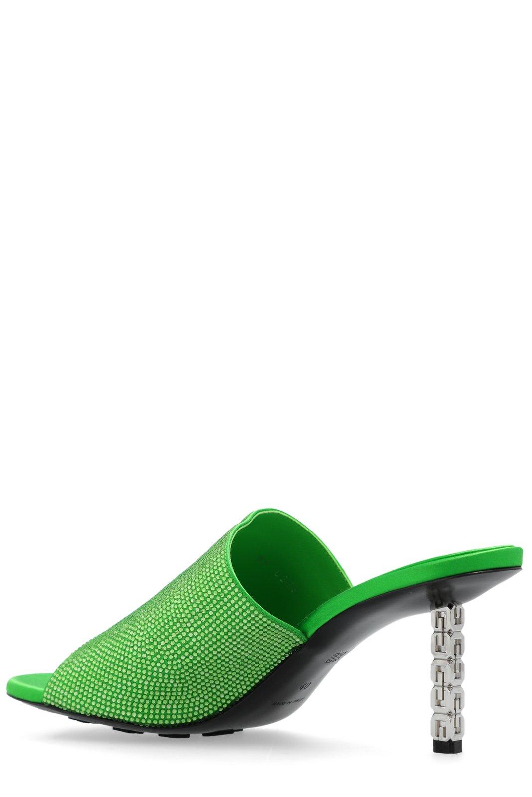 Shop Givenchy G Cube Embellished Mules In Absynthegreen