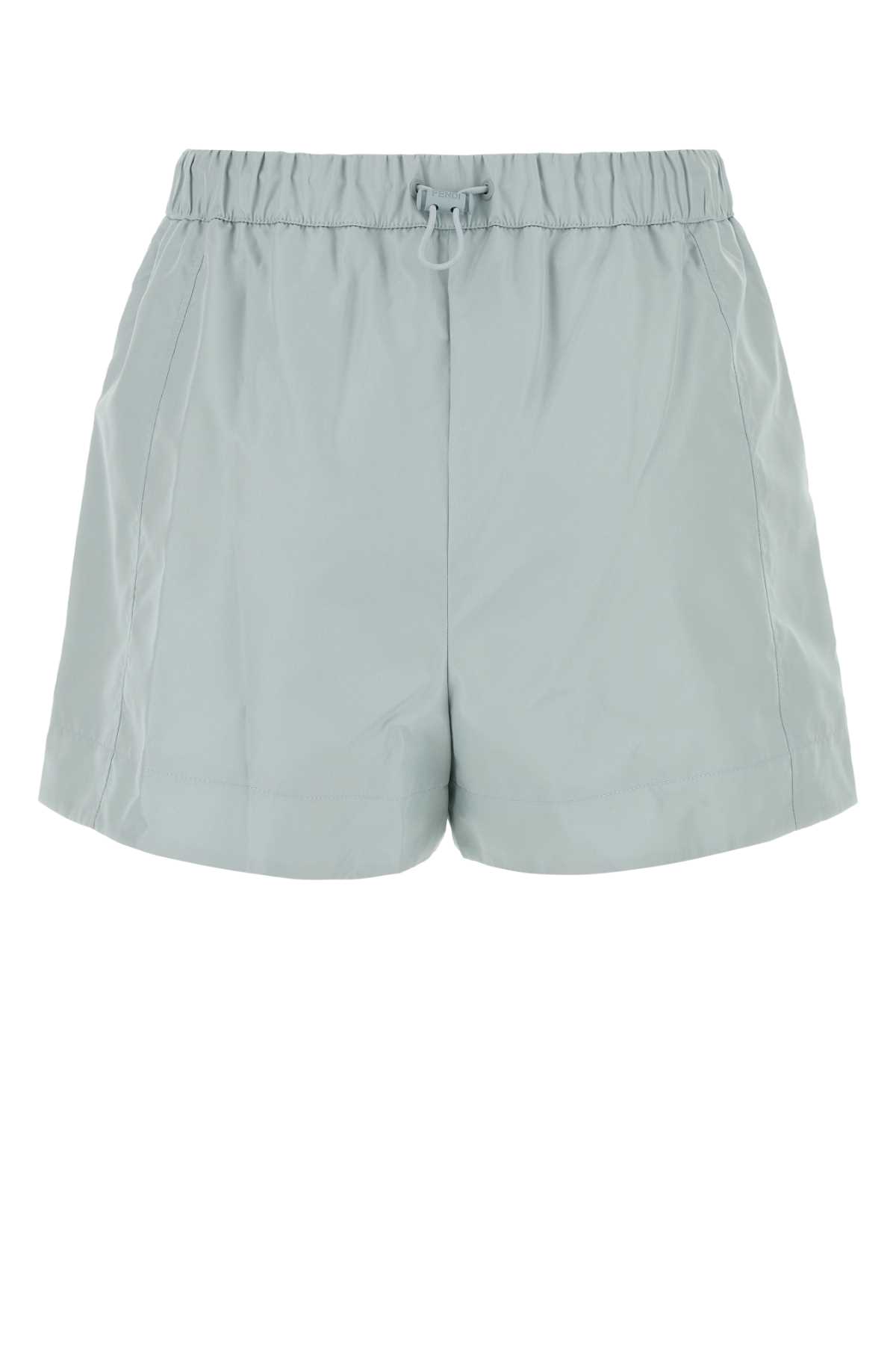 Shop Fendi Powder Blue Polyester Shorts In Paleblue