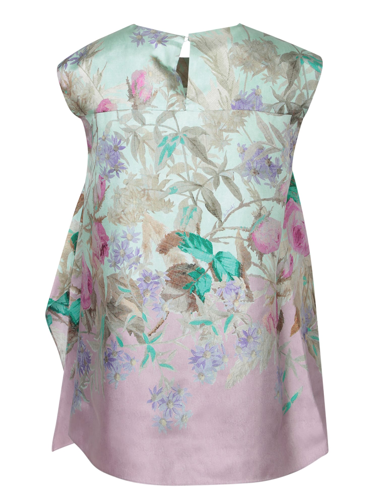 Shop La Doublej Pink Floral Silk Top