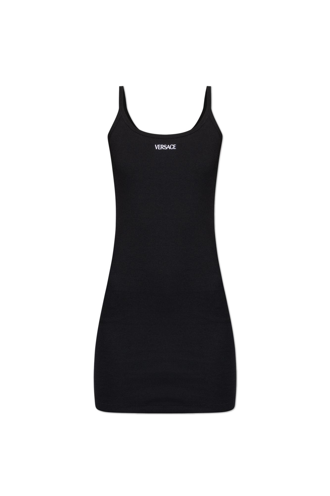 Versace Lingerie Slip Dress With Straps In Black