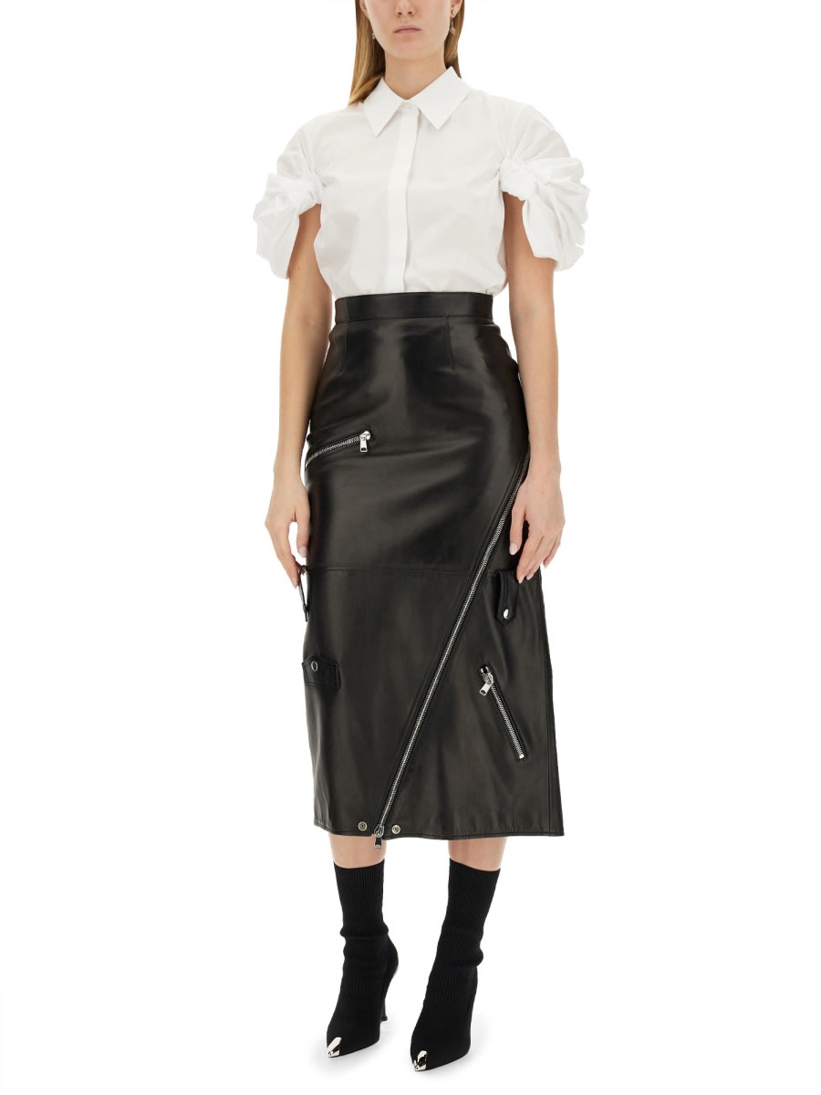 Shop Alexander Mcqueen Shirt With Knot Sleeve In White