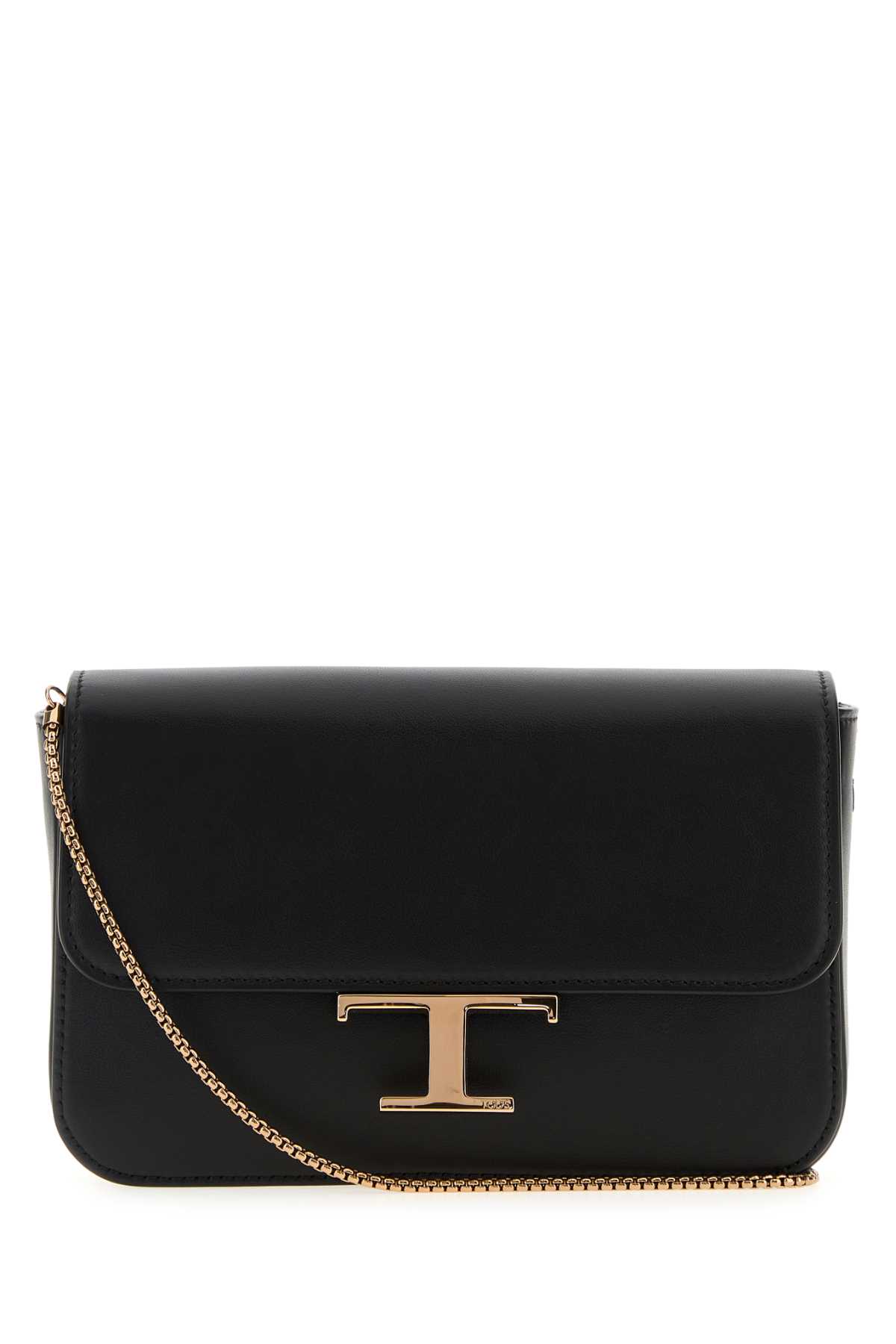 Black Leather Micro Crossbody Bag