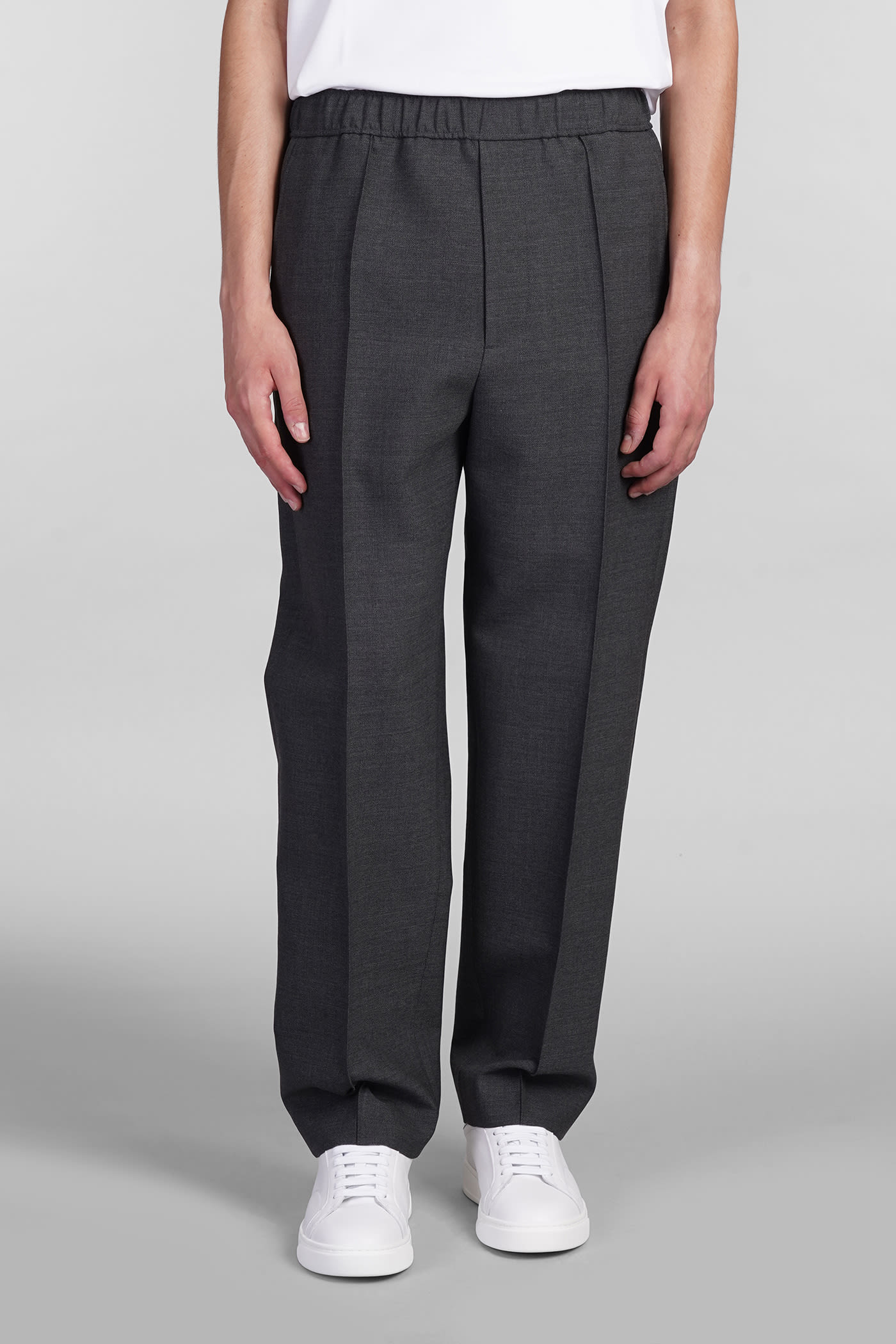 Shop Lanvin Pants In Grey Wool