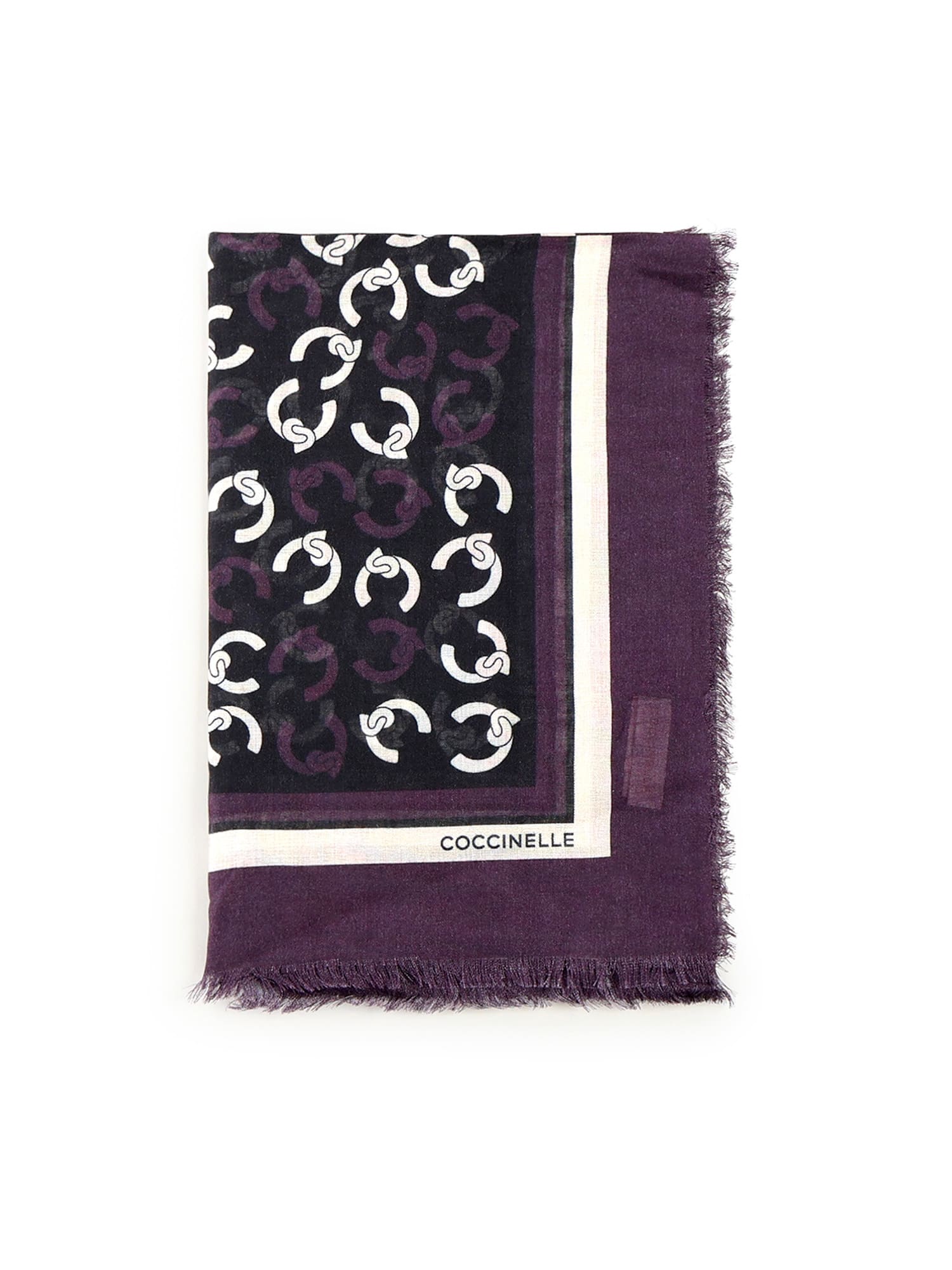 Coccinelle Viscose And Wool Scarf In Brown