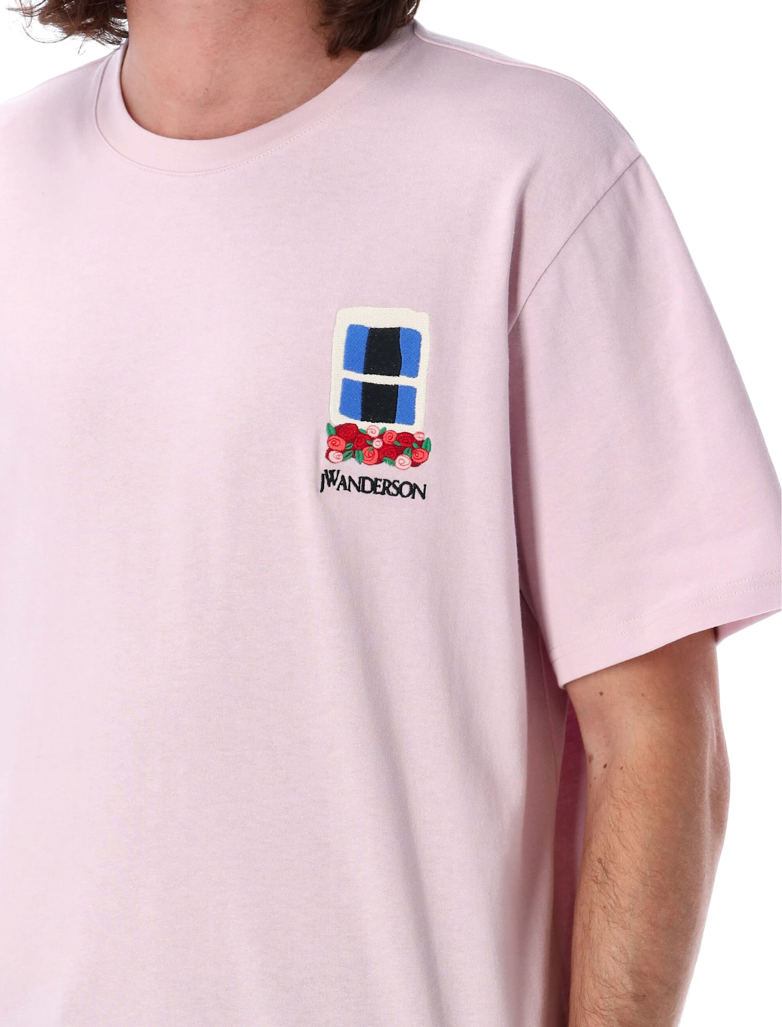Jw Anderson Window' Embroidered Shirt In Blush