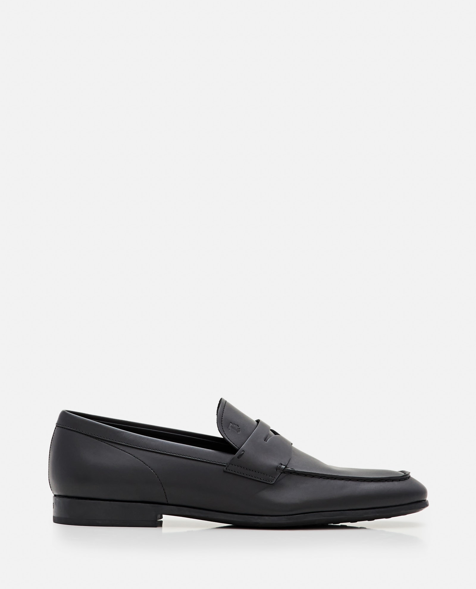 Shop Tod's Leather Loafers In Black