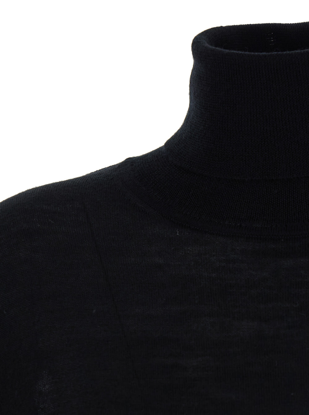 P.a.r.o.s.h Parosh Ribbed Turtleneck Sweater With Elegant Open Back Design In Black