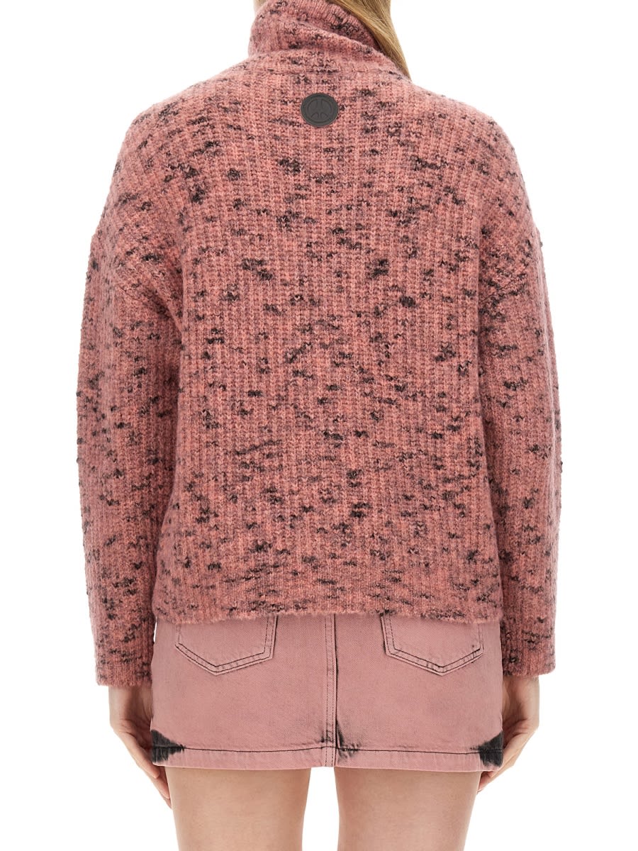 Moschino Pink Wool Blend Turtleneck Sweater In Pink