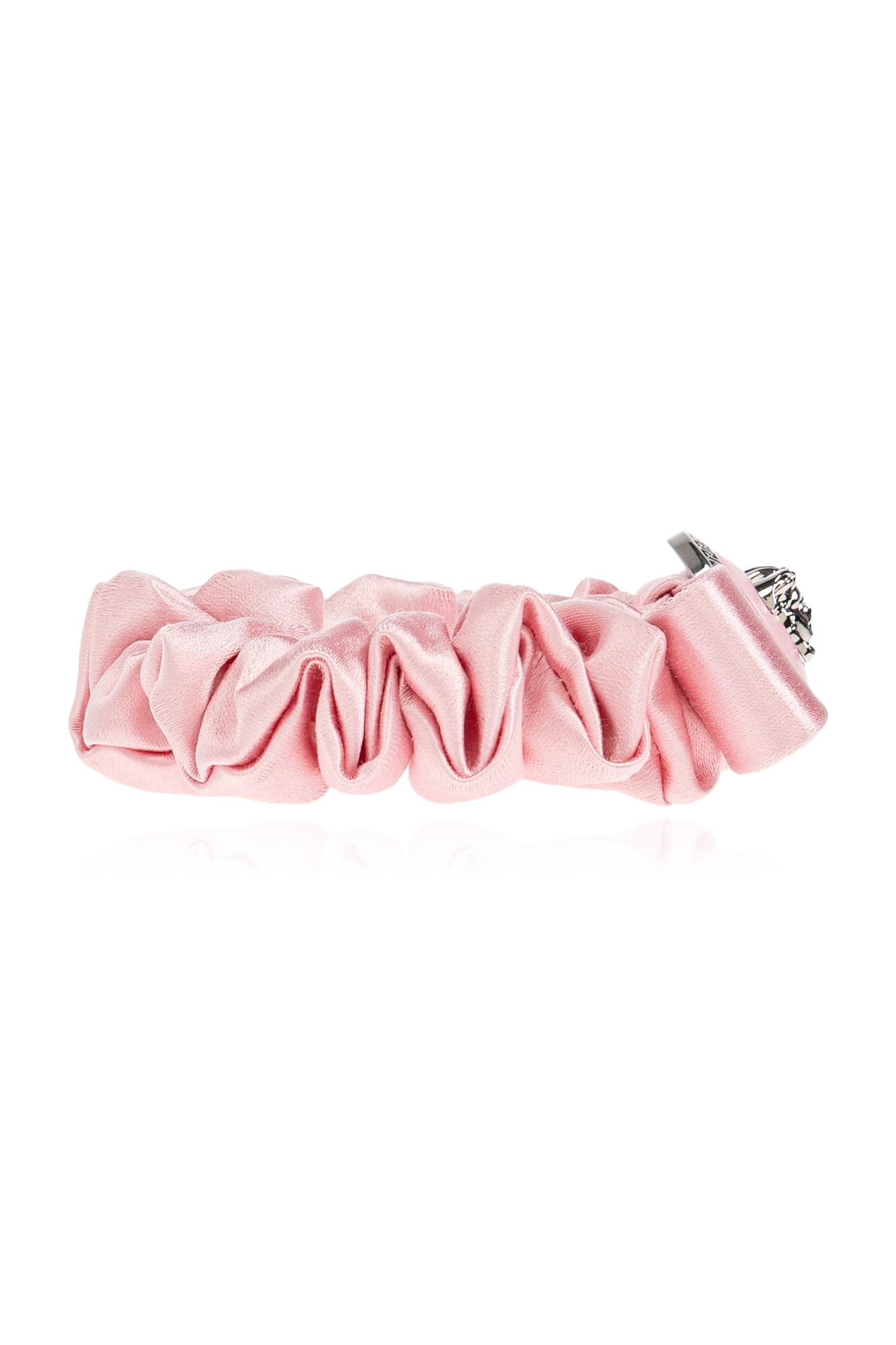 Versace Silk Hair Scrunchie In Pink