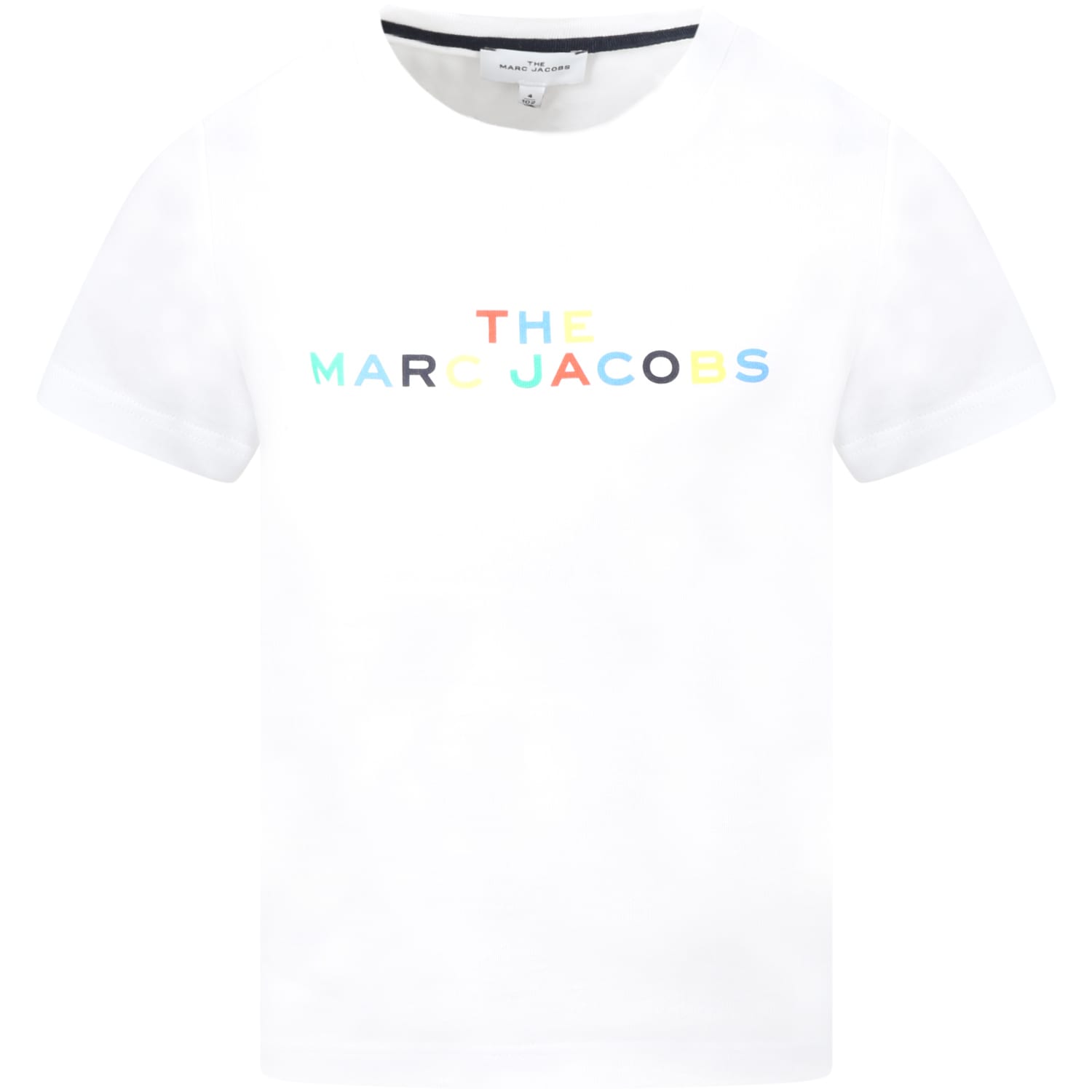 Little Marc Jacobs White T-shirt For Boy With Multicolor Logo