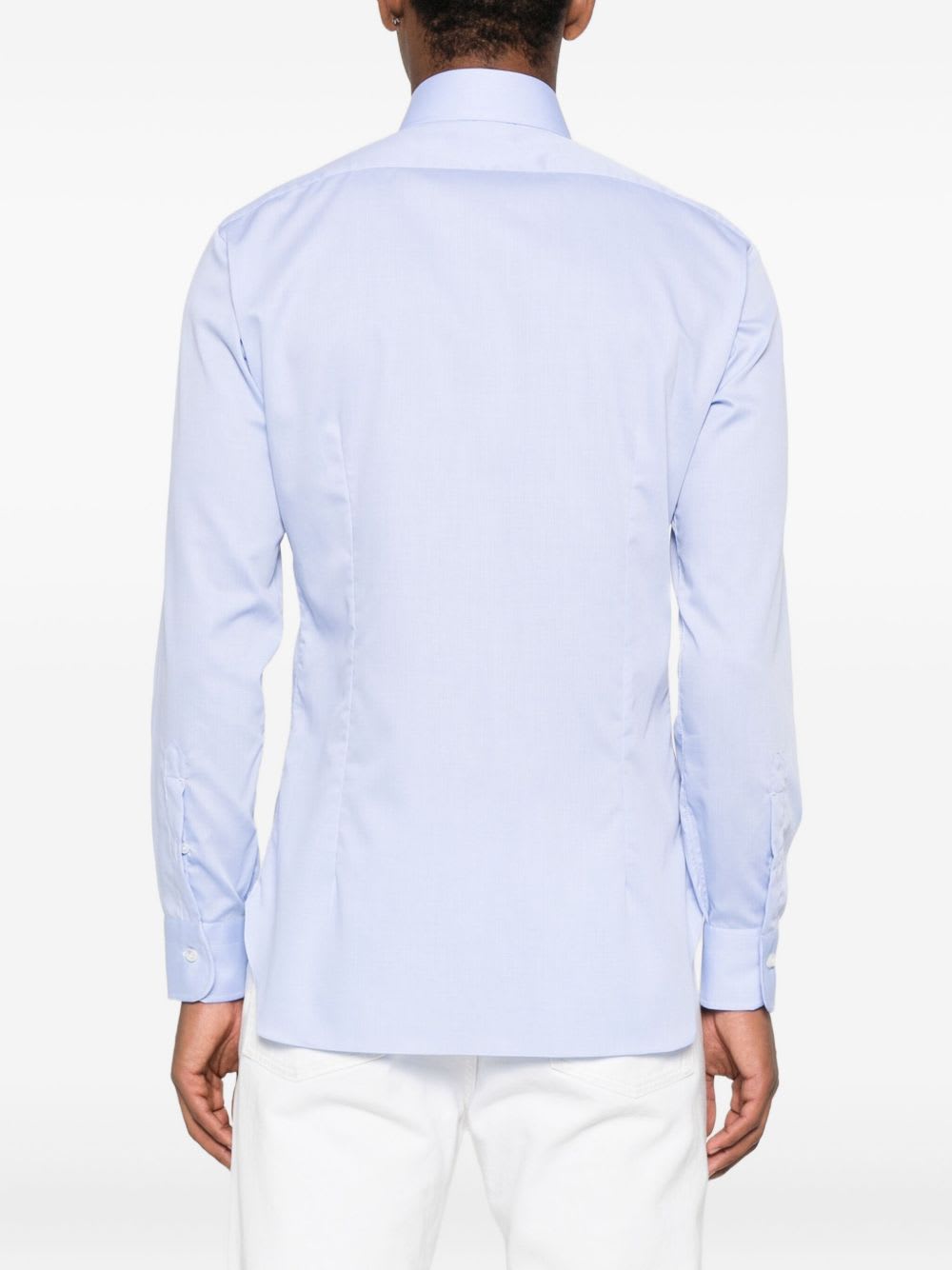 Barba Napoli Barba Long Sleeve Shirt With Semi-rigid Collar And Buttons In Blue