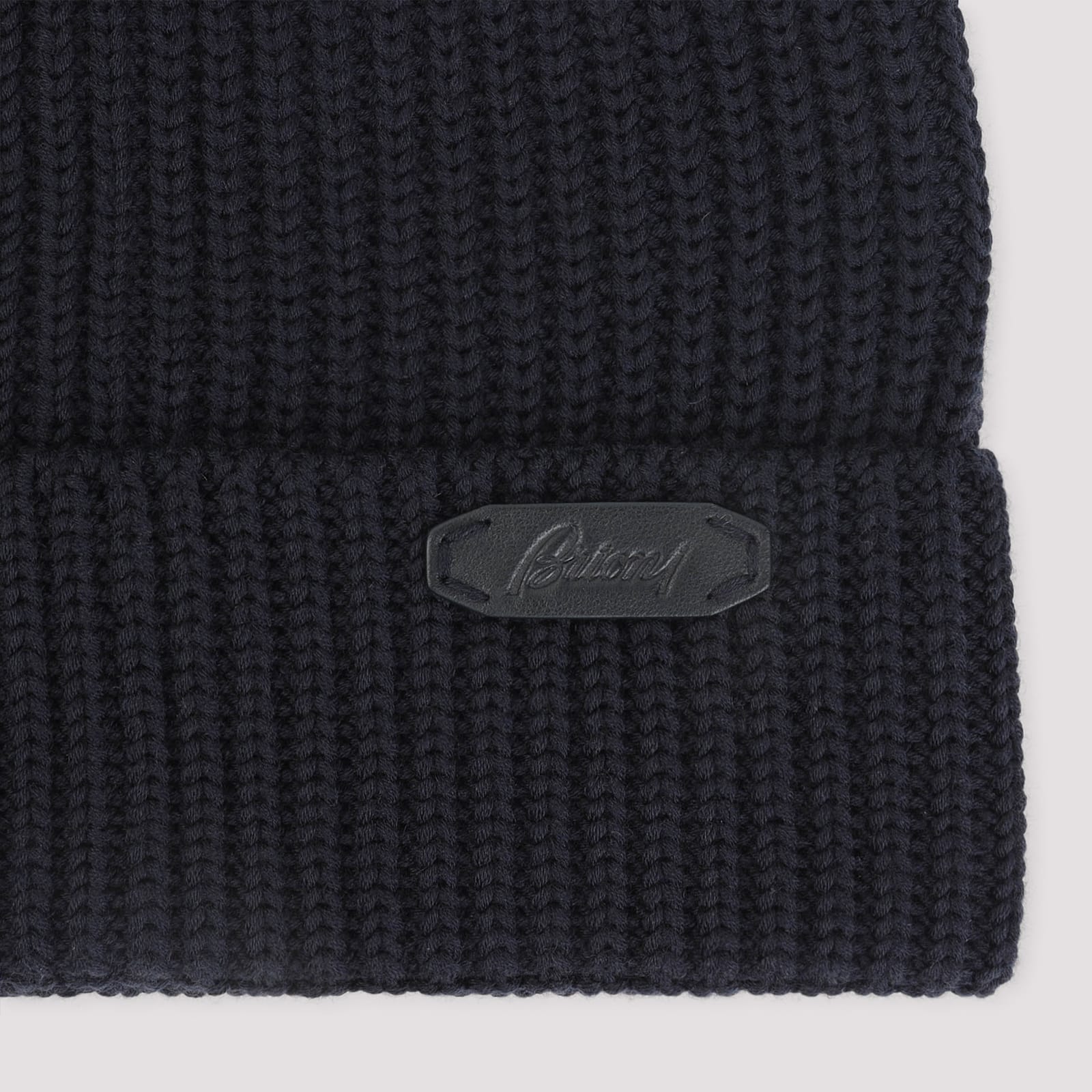 Brioni Wool Knitted Beanie In Black