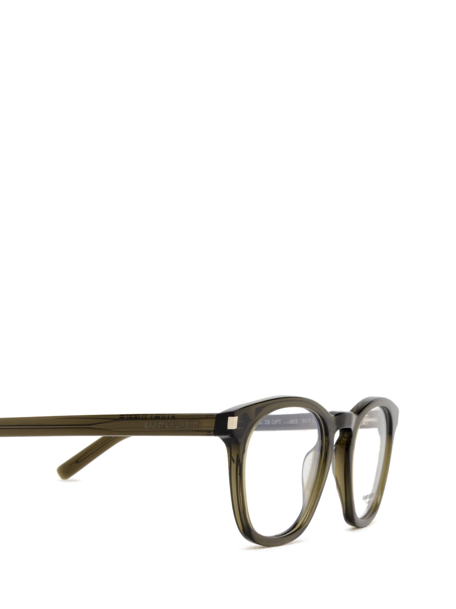 Shop Saint Laurent Sl 28 Opt Green Glasses