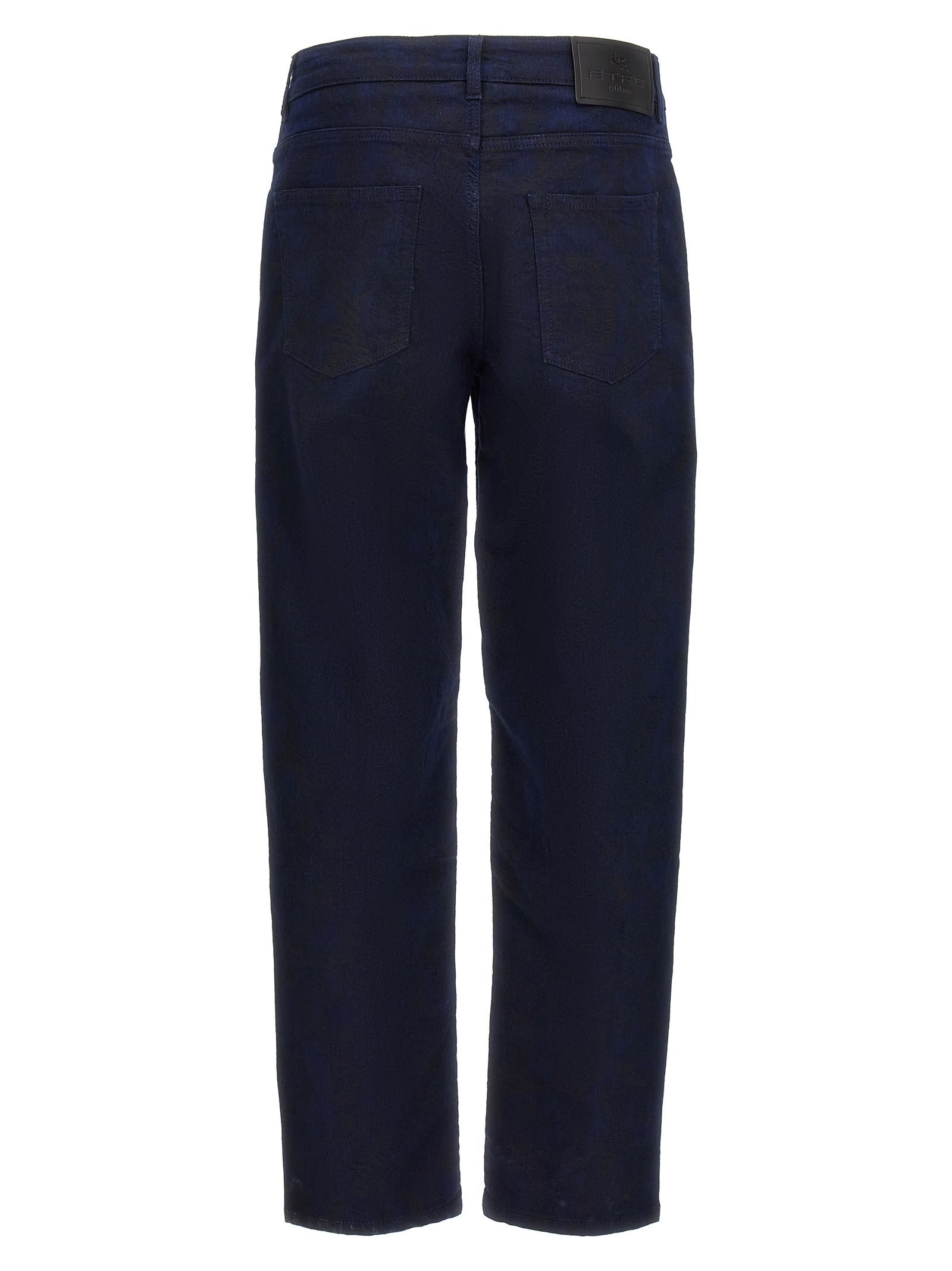 Shop Etro Jacquard Jeans In Blue