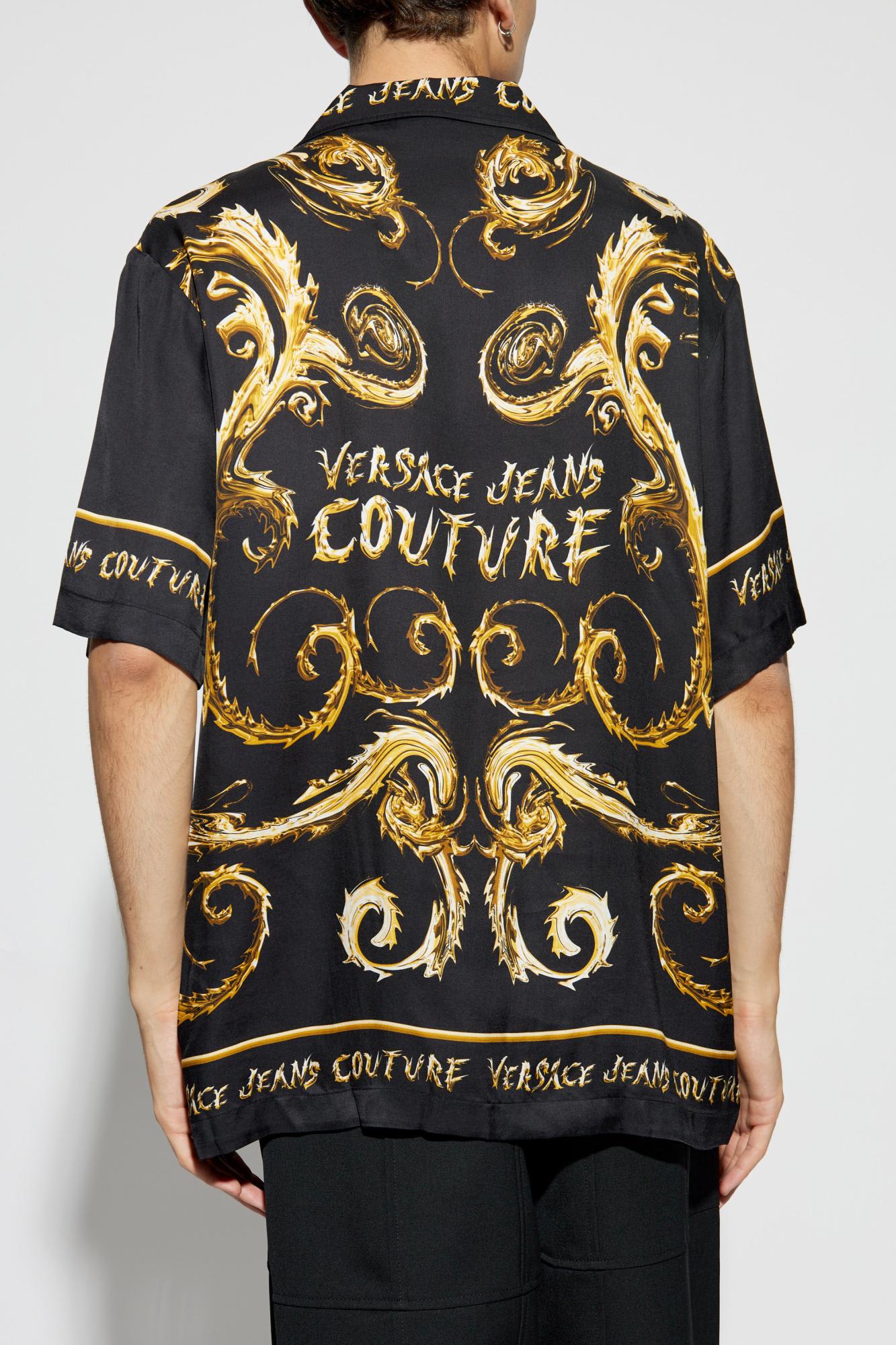 Shop Versace Jeans Couture Shirt With Logo In Black