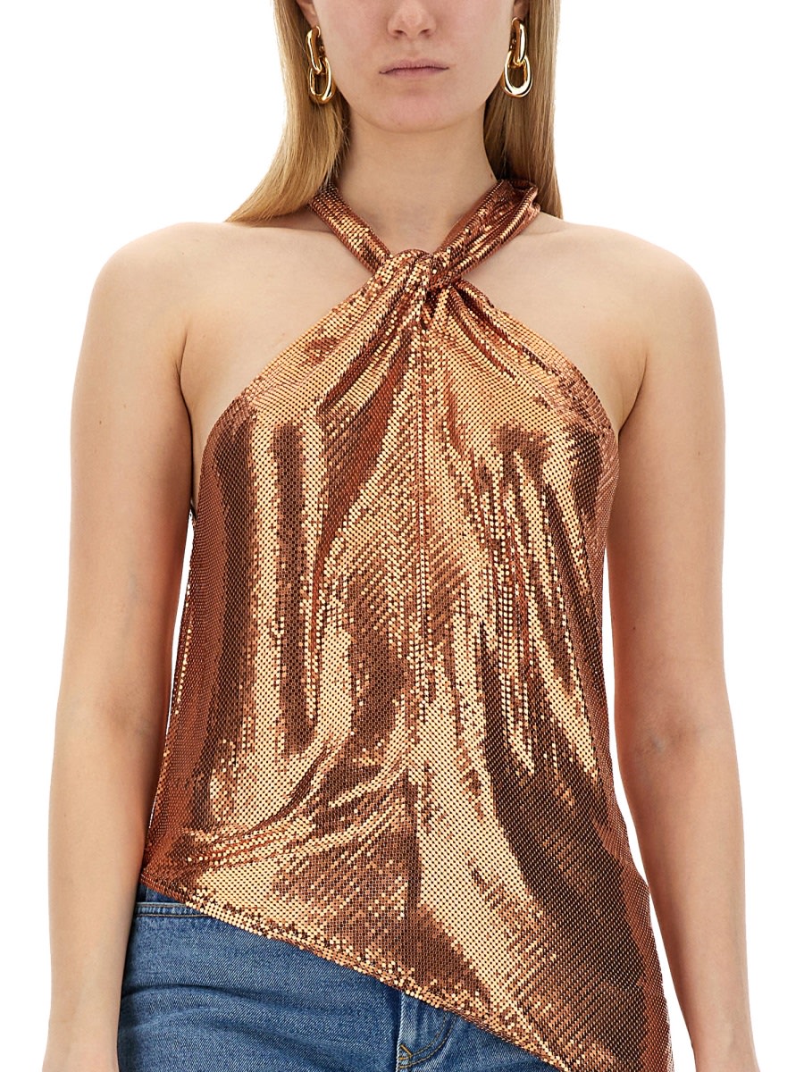 Shop Rabanne Asymmetrical Top In Buff