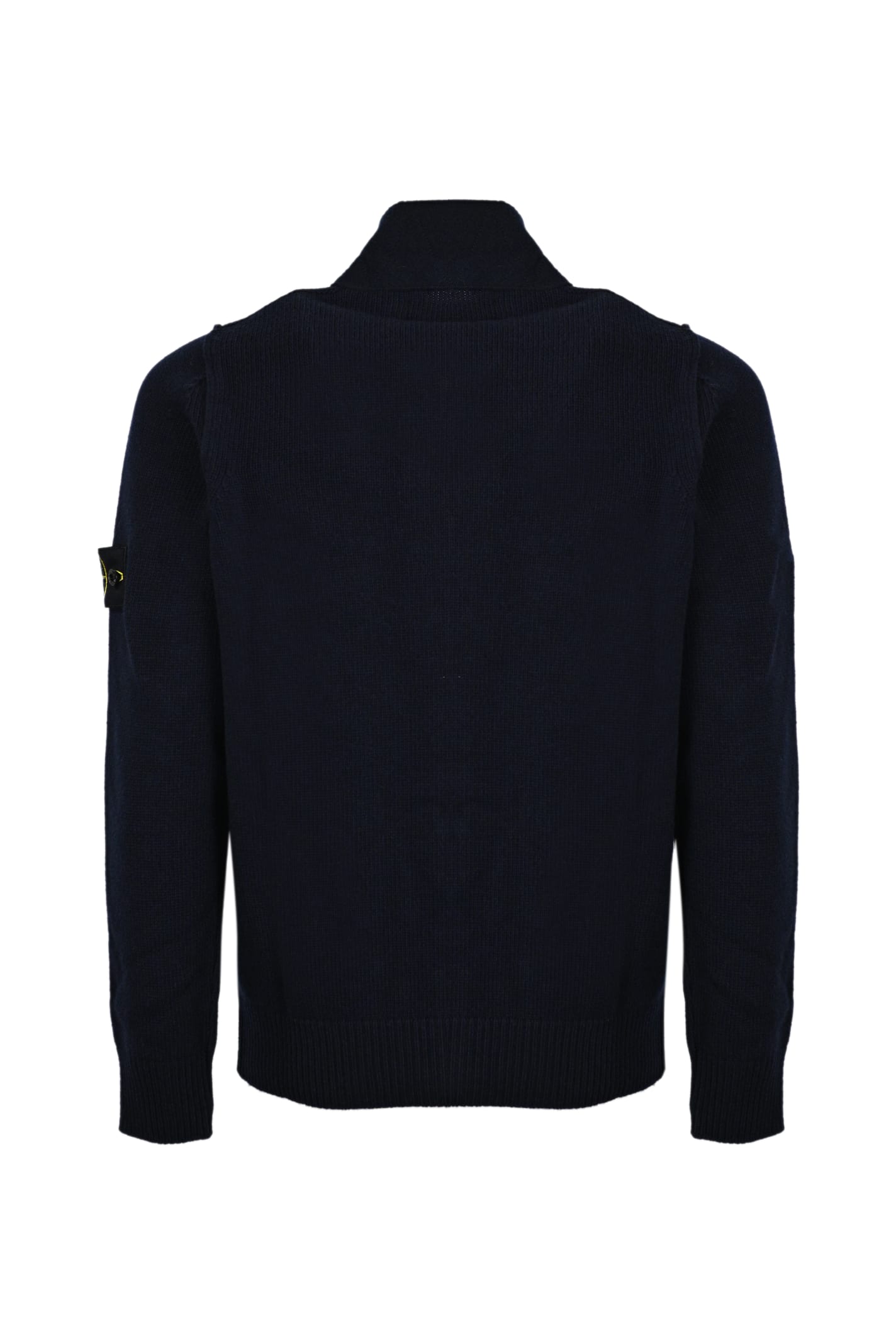 Shop Stone Island Cardigan 547a3 In Wool In Bleu