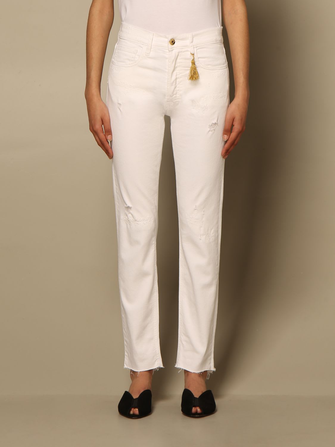 Cycle Jeans Skinny  Jeans With Rips In White