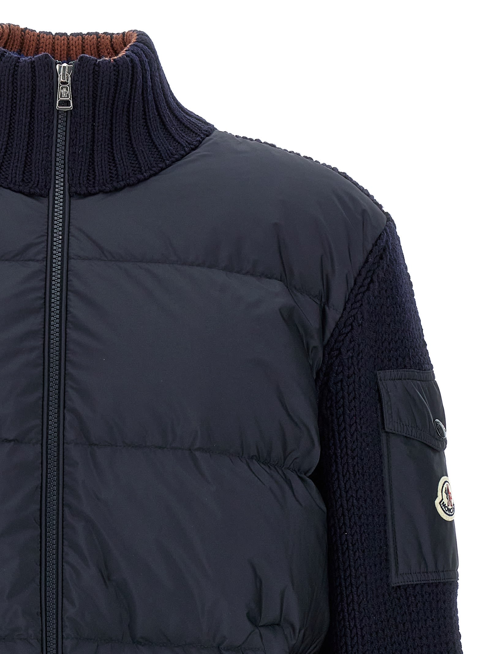 Shop Moncler Tricot Cardigan In Blue