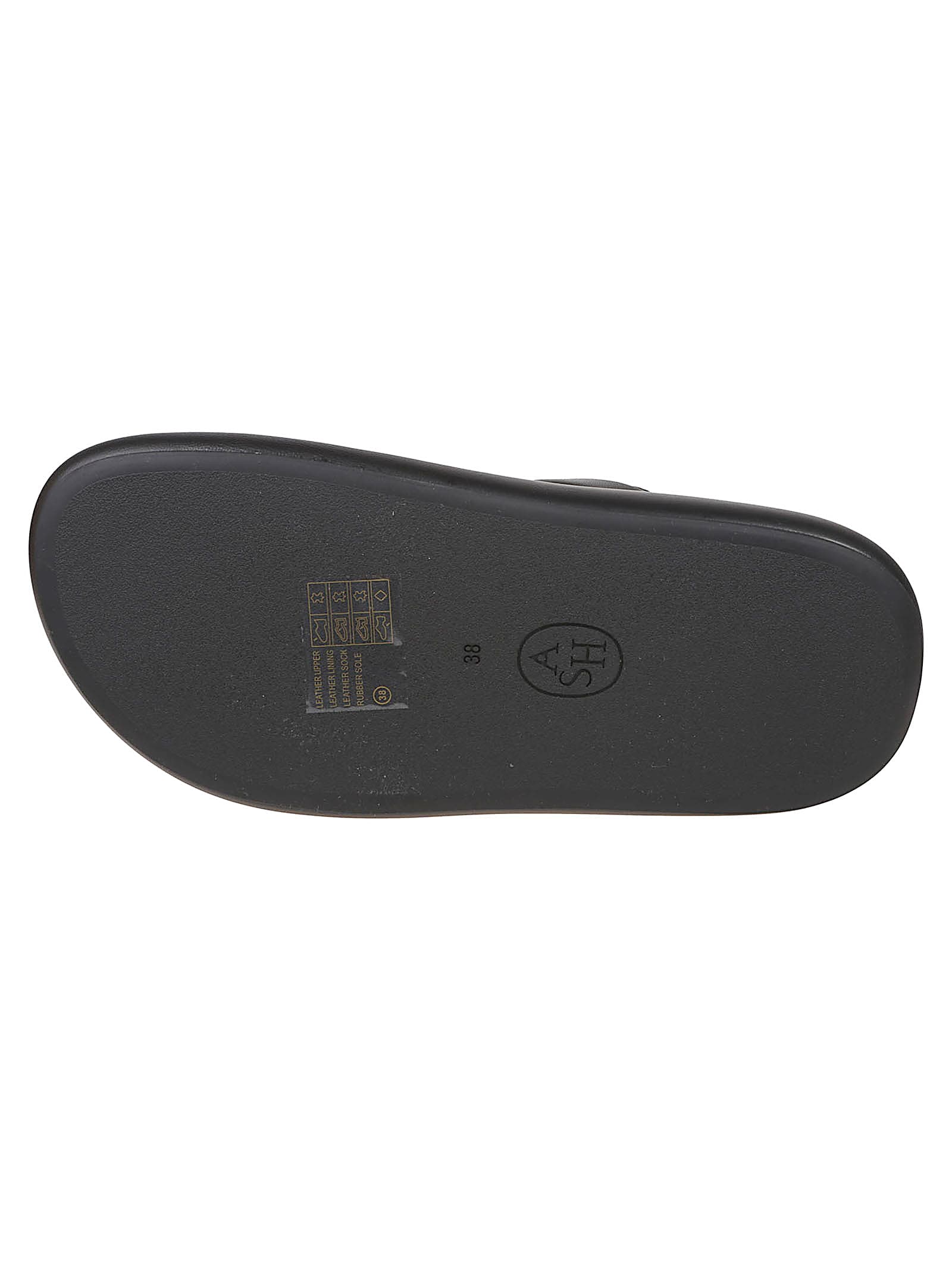 Ash Black Leather Vip Bis Sandals