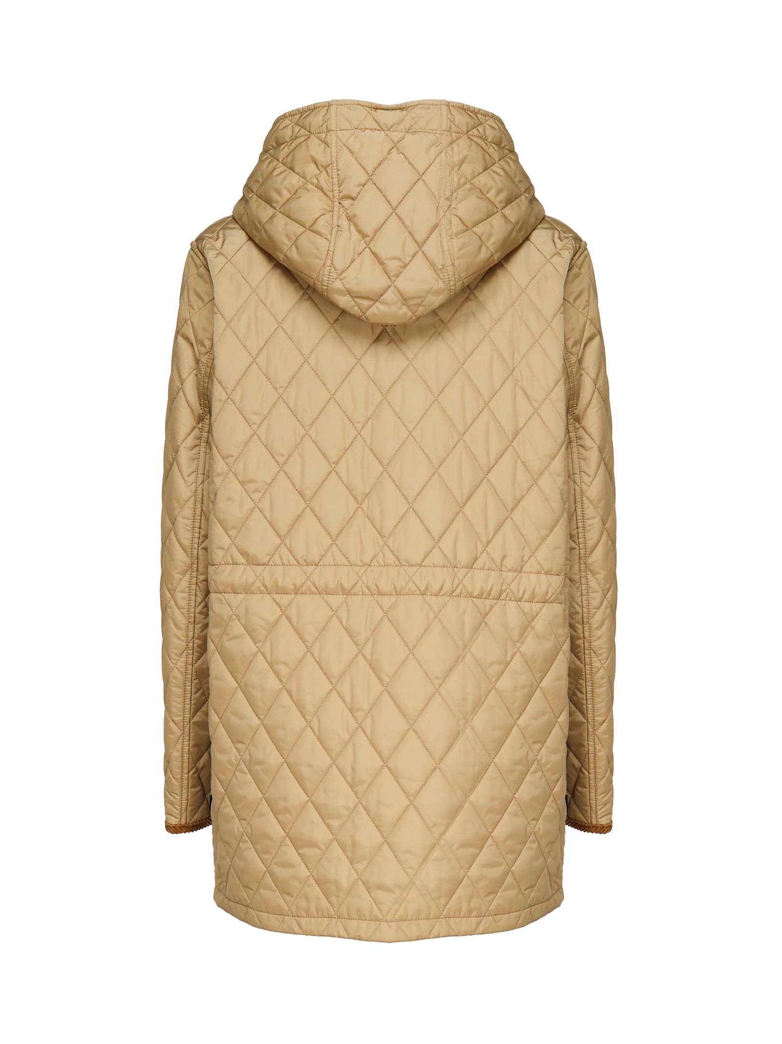Burberry Quilted Corduroy-trim Parka In Neutral