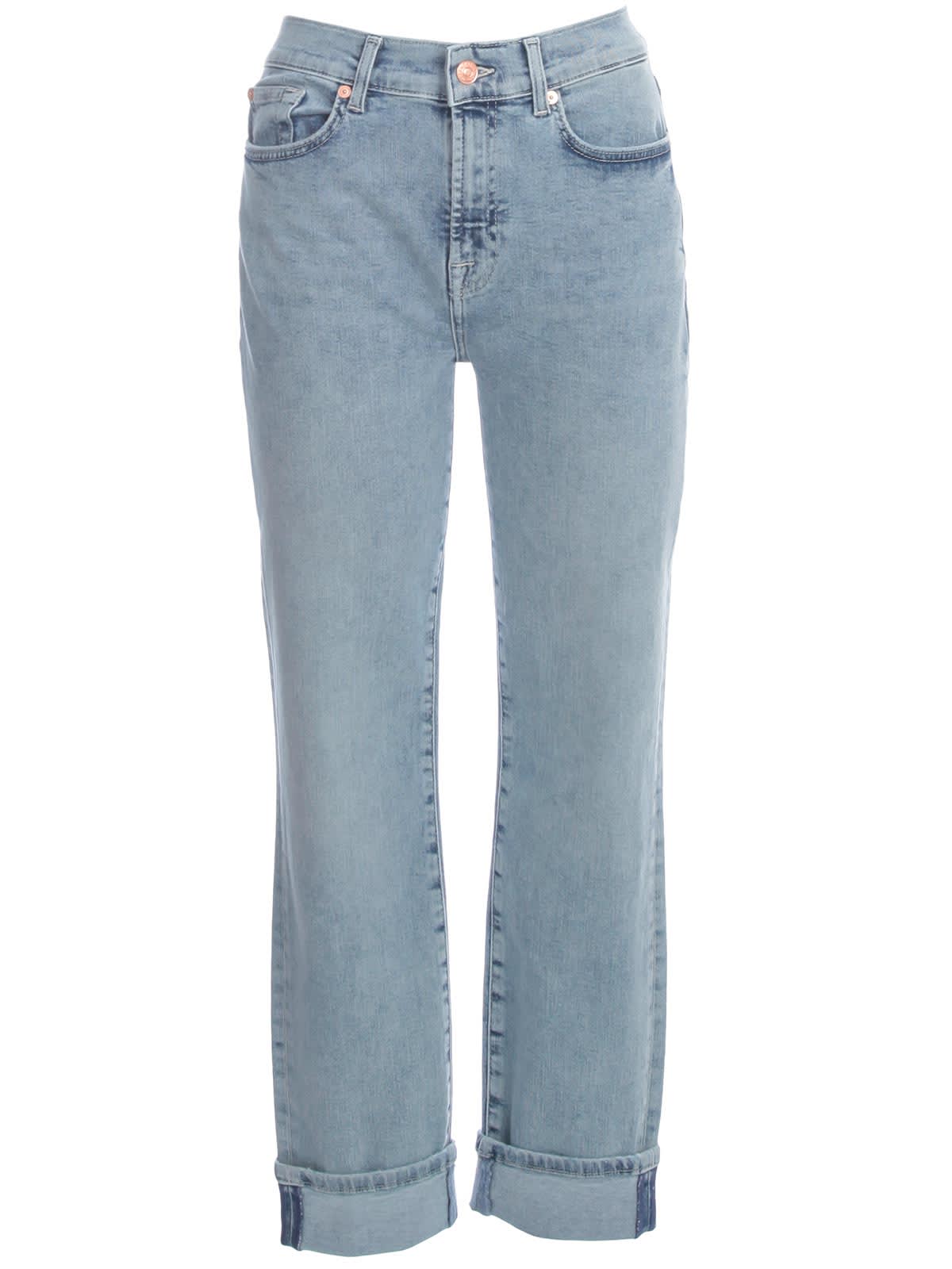 7 For All Mankind Relaxed Skinny Slim Illusion Pier In Light Blue