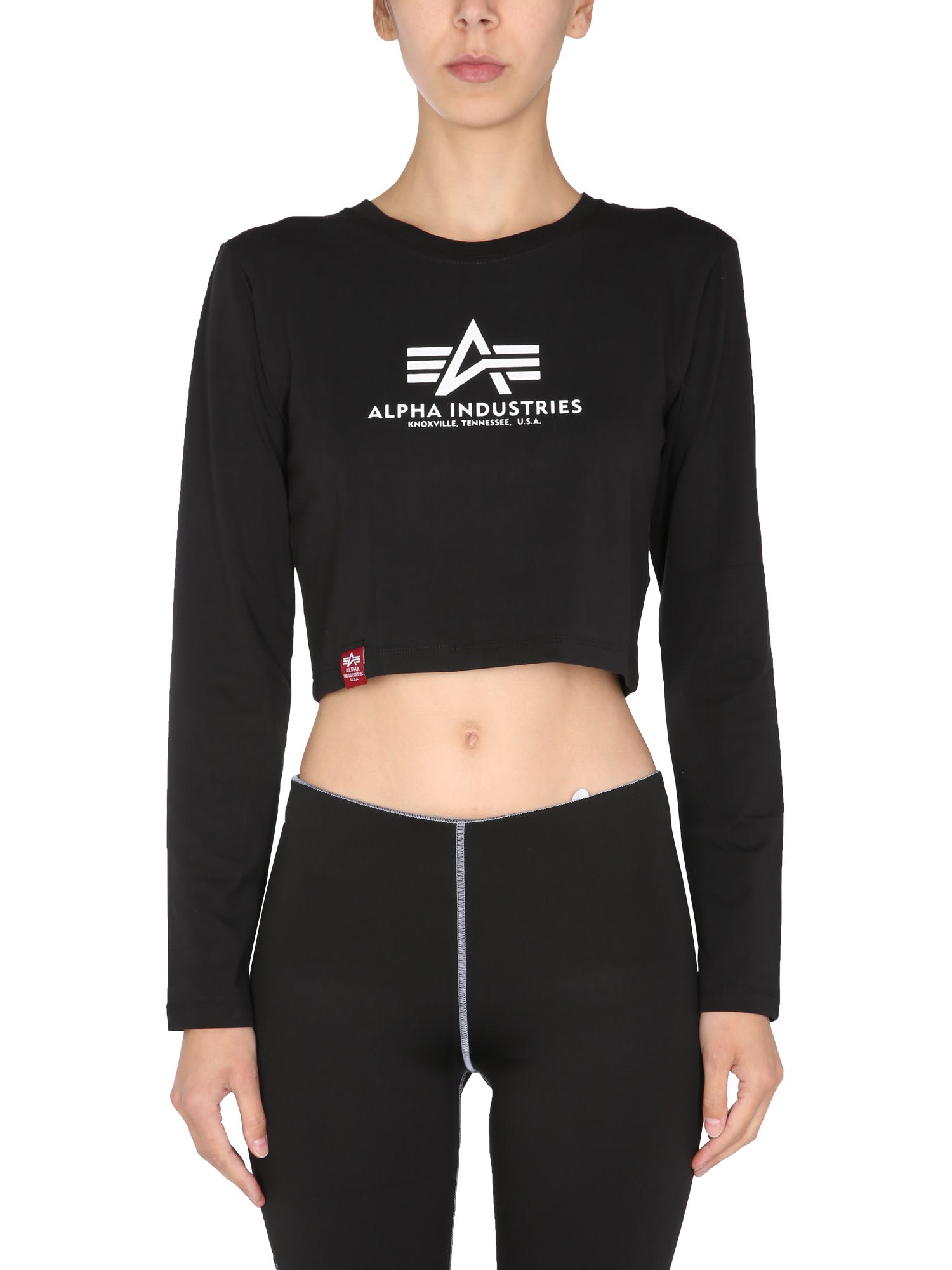 ALPHA INDUSTRIES CROPPED FIT T-SHIRT,116076 03
