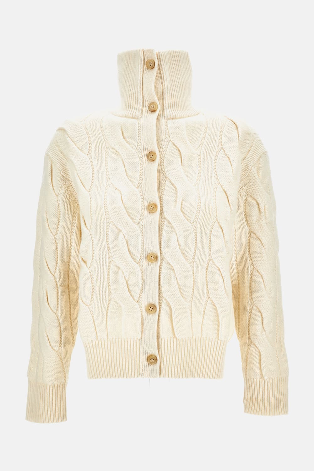 Polo Ralph Lauren Cable-knit Wool-cashmere Cardigan In Neutral