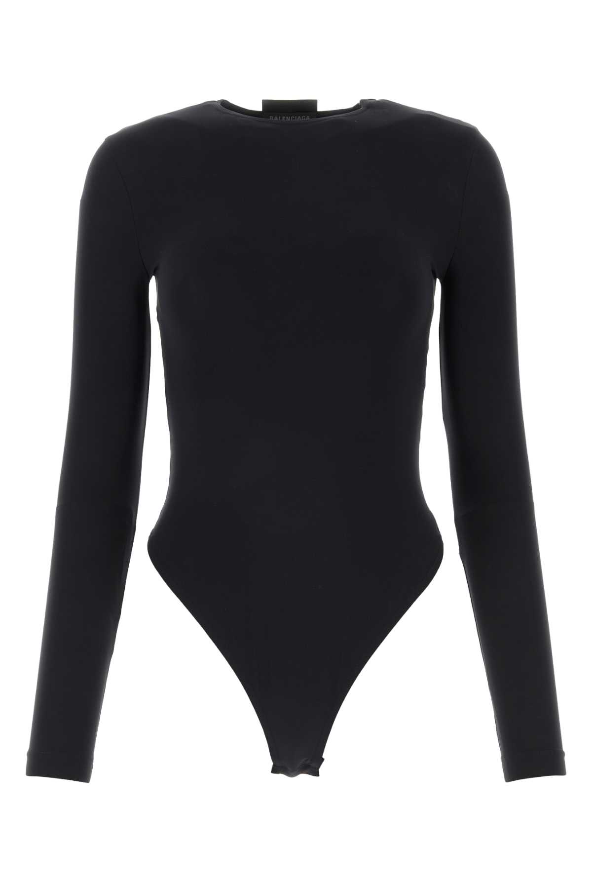 Shop Balenciaga Black Jersey Outside Loop Bodysuit In 1000