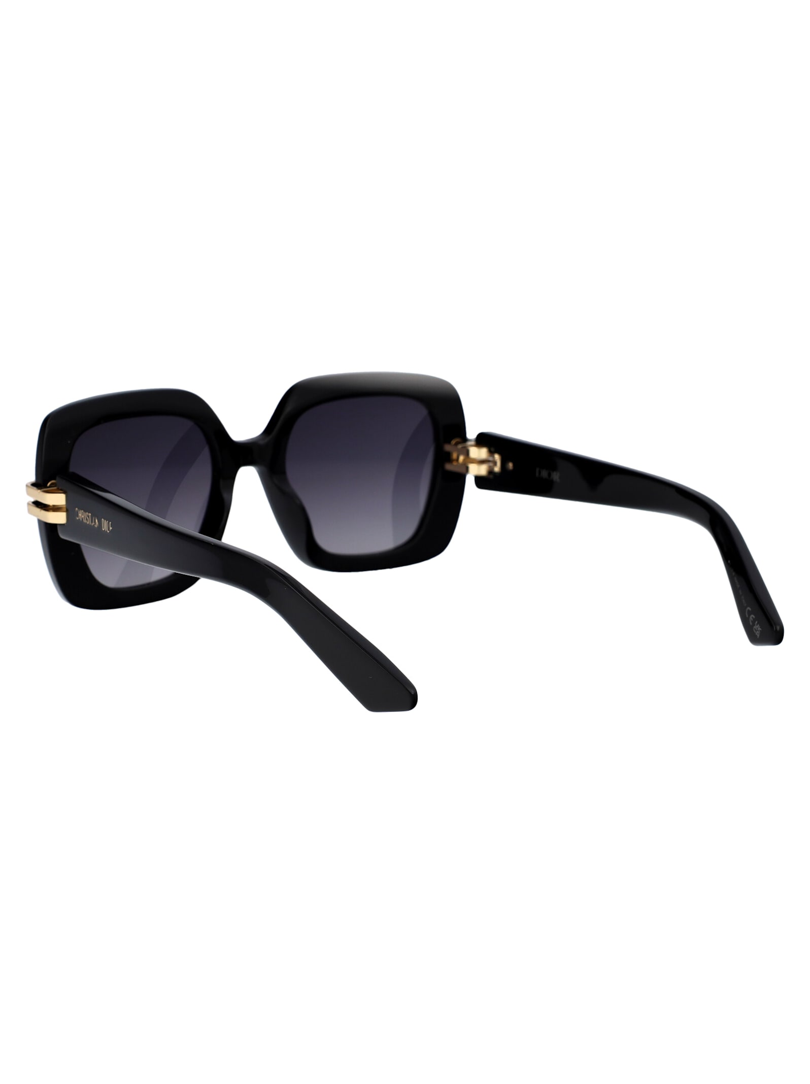 Shop Dior C S2i Sunglasses In 10a1 Shiny Black / Gradient Smoke