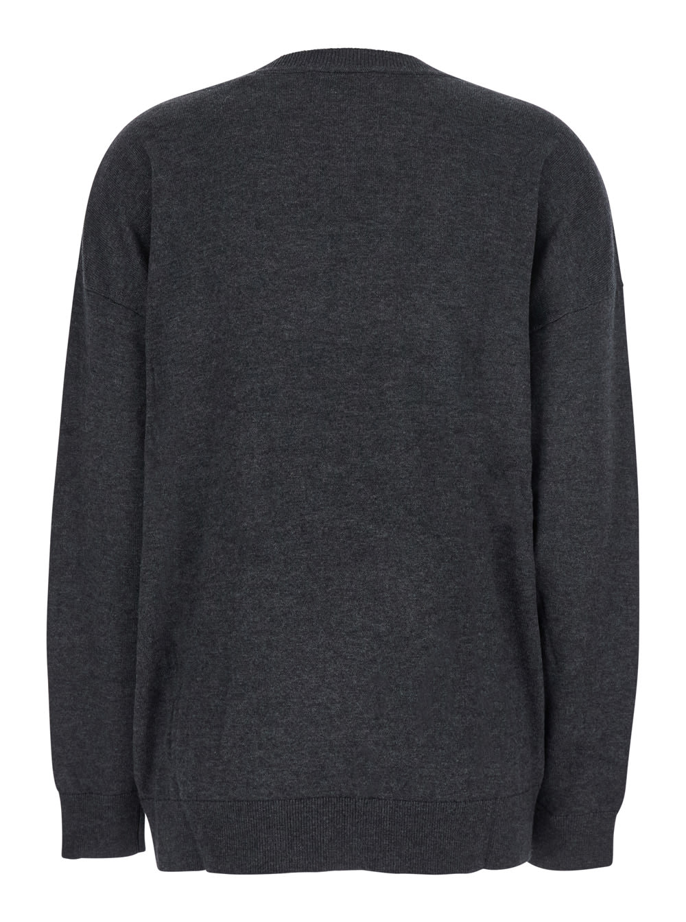 Isabel Marant Grey V-neck Sweater With Ring Detail At The Waist In Fabric Woman In Gray
