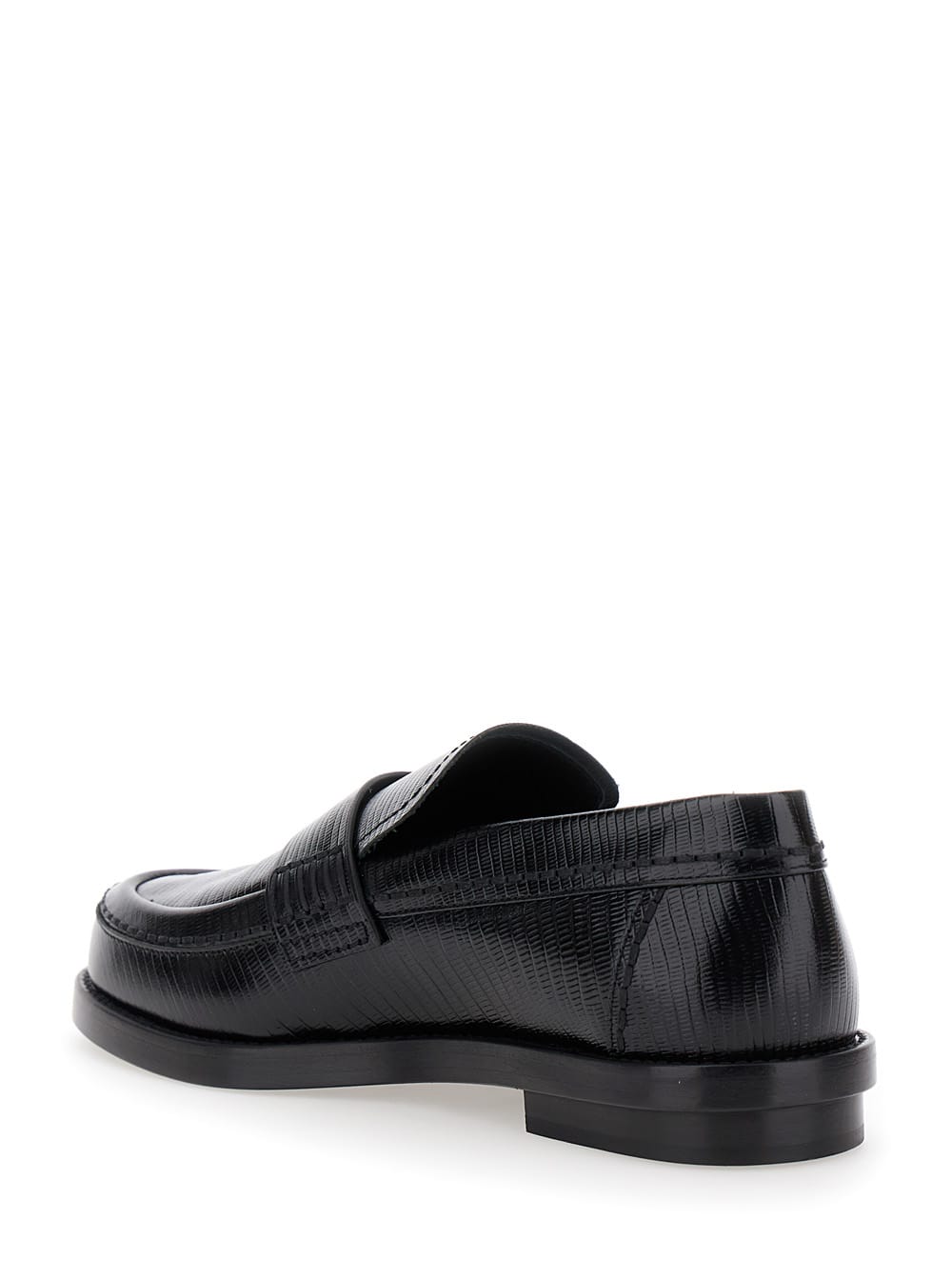 Alexander Mcqueen Black Slip-on Loafers In Leather Man In Black