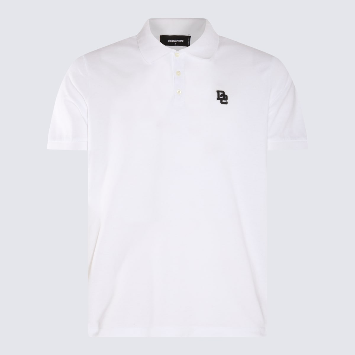 Dsquared2 White And Black Cotton Polo Shirt