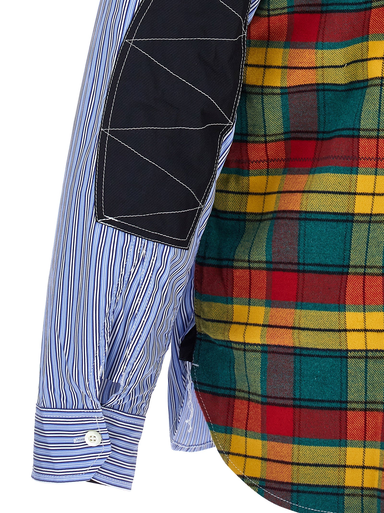Shop Junya Watanabe Flannel Insert Shirt In Multicolor