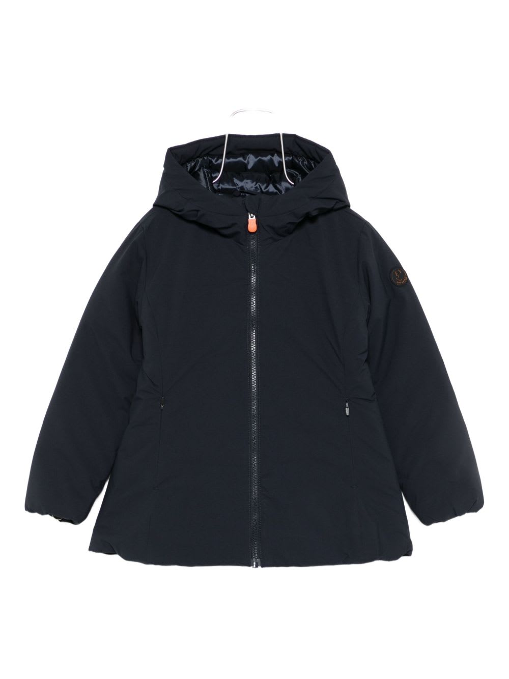 Save The Duck Hooded Padded Coat In Blue